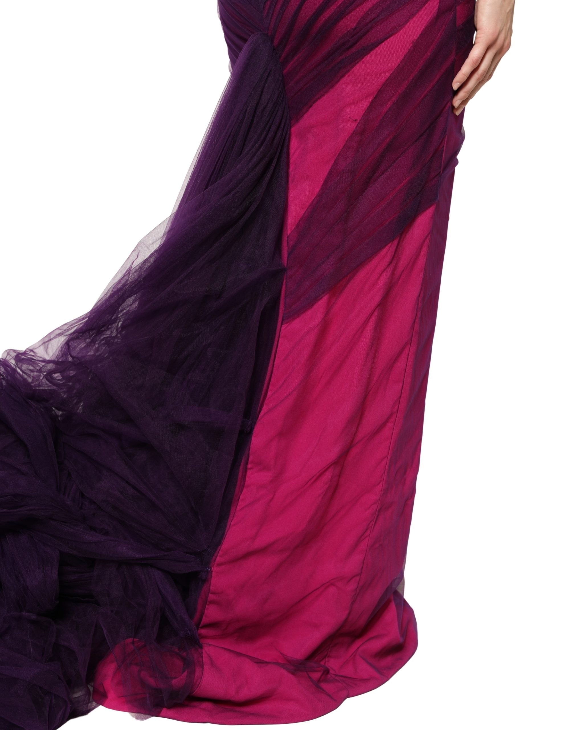 Dolce & Gabbana Pink Black Strapless Sheath Mermaid Dress - Luxe Marca