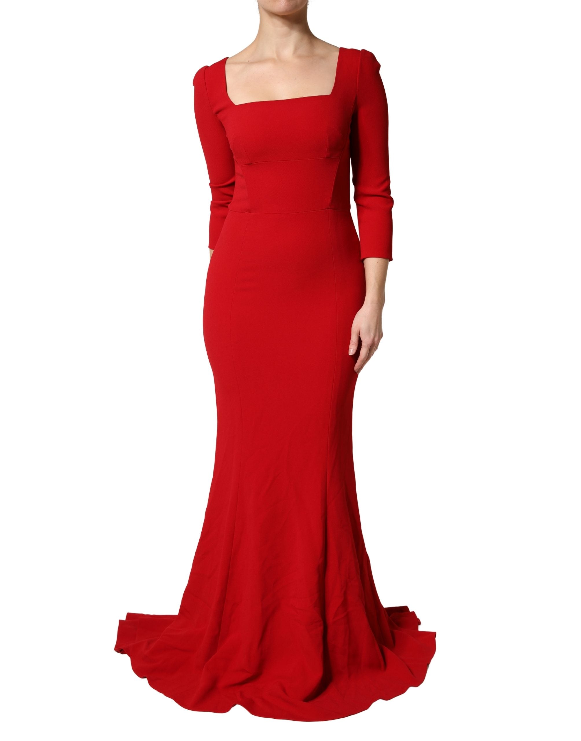 Dolce & Gabbana Red Viscose Sheath Bodycon Mermaid Dress - Luxe Marca
