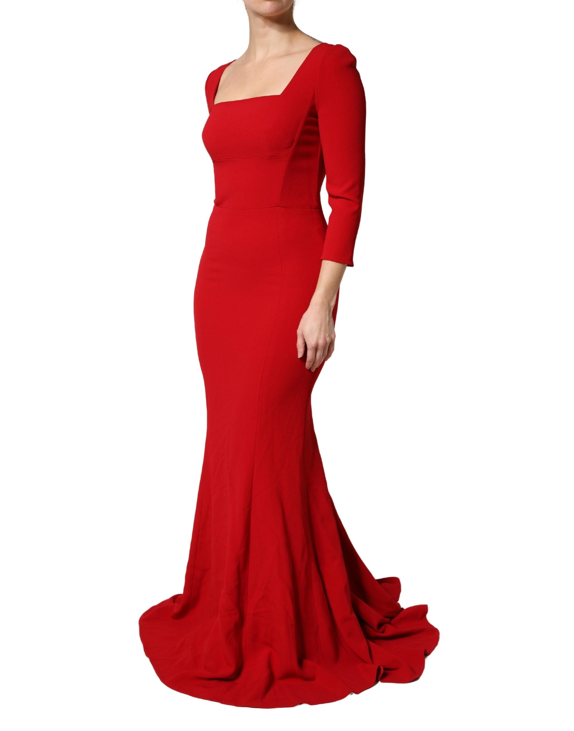 Dolce & Gabbana Red Viscose Sheath Bodycon Mermaid Dress - Luxe Marca