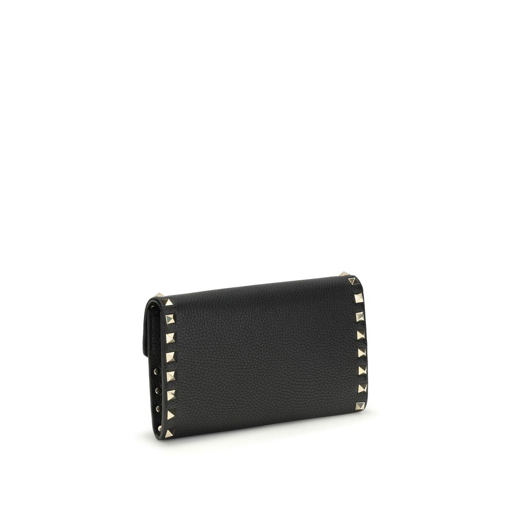 Valentino Garavani Black Calf Leather Bos Taurus Wallet - Luxe Marca