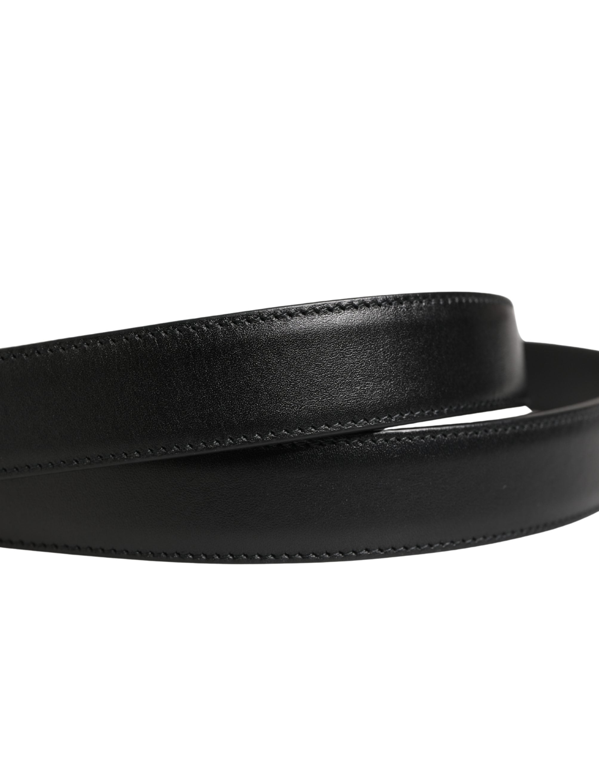 Dolce & Gabbana Men Black Classic Leather Metal Buckle Belt - Luxe Marca