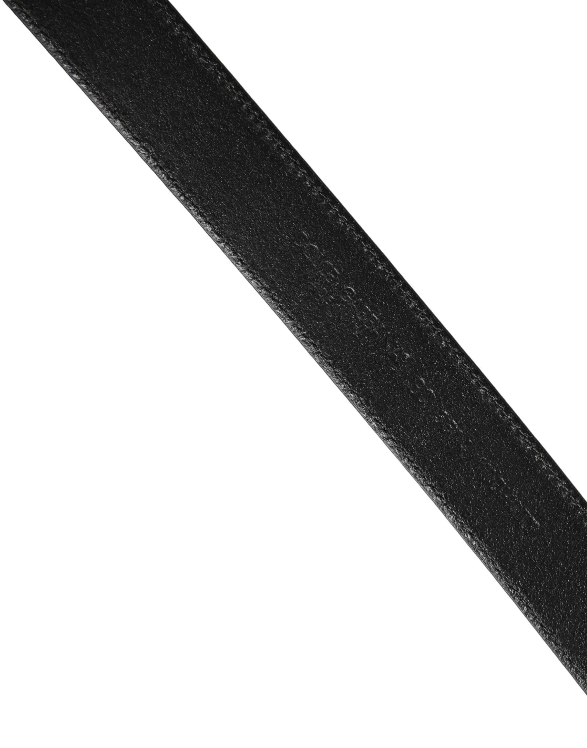 Dolce & Gabbana Men Black Classic Leather Metal Buckle Belt - Luxe Marca