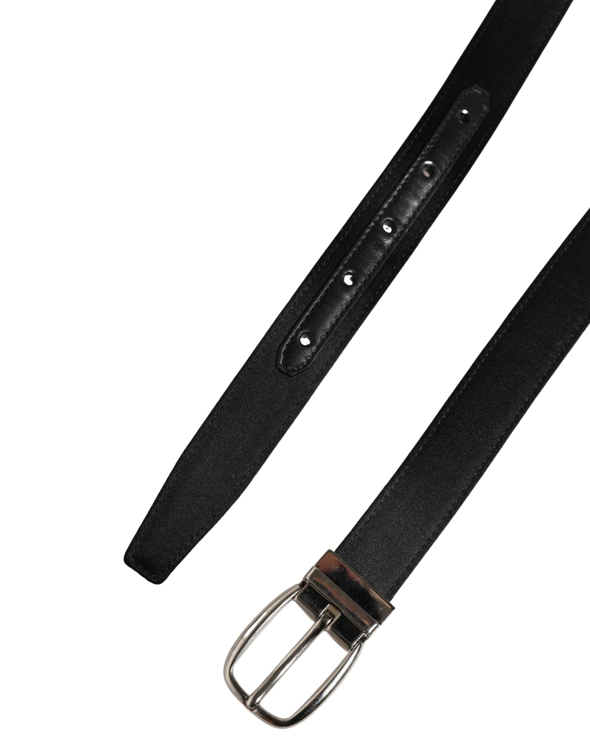 Dolce & Gabbana Men Black Classic Leather Metal Buckle Belt - Luxe Marca