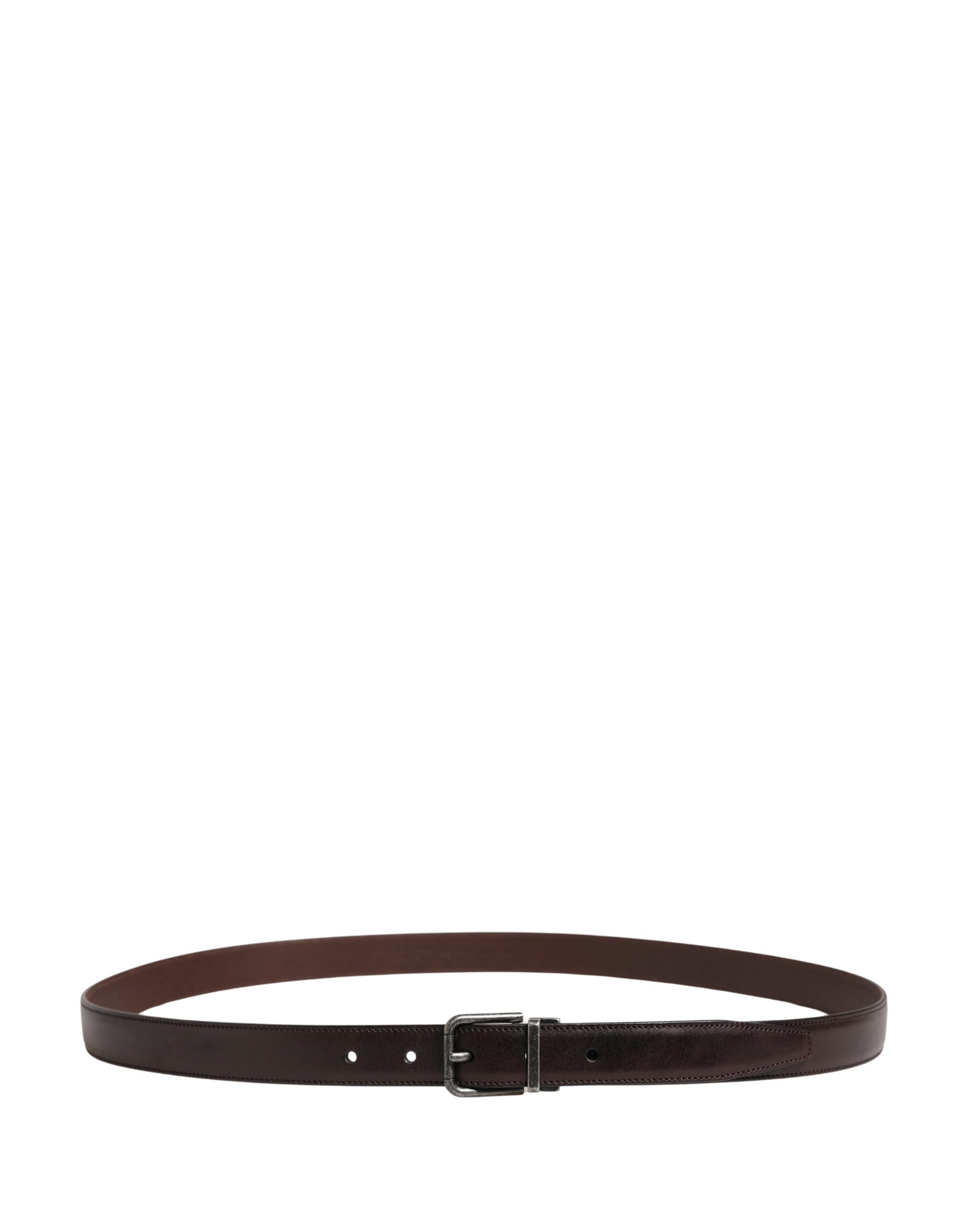 Dolce & Gabbana Men Brown Classic Leather Metal Buckle Belt - Luxe Marca