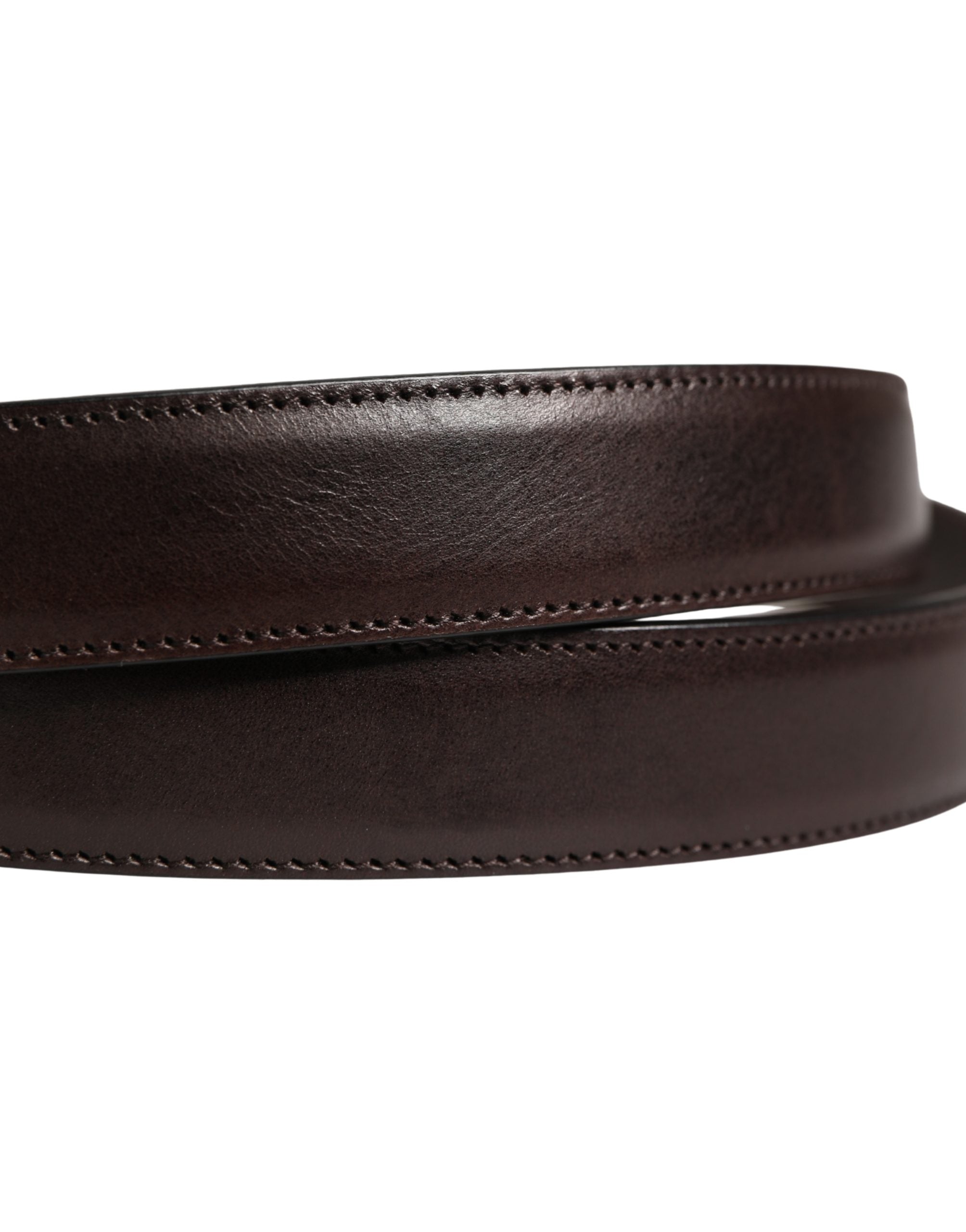 Dolce & Gabbana Men Brown Classic Leather Metal Buckle Belt - Luxe Marca