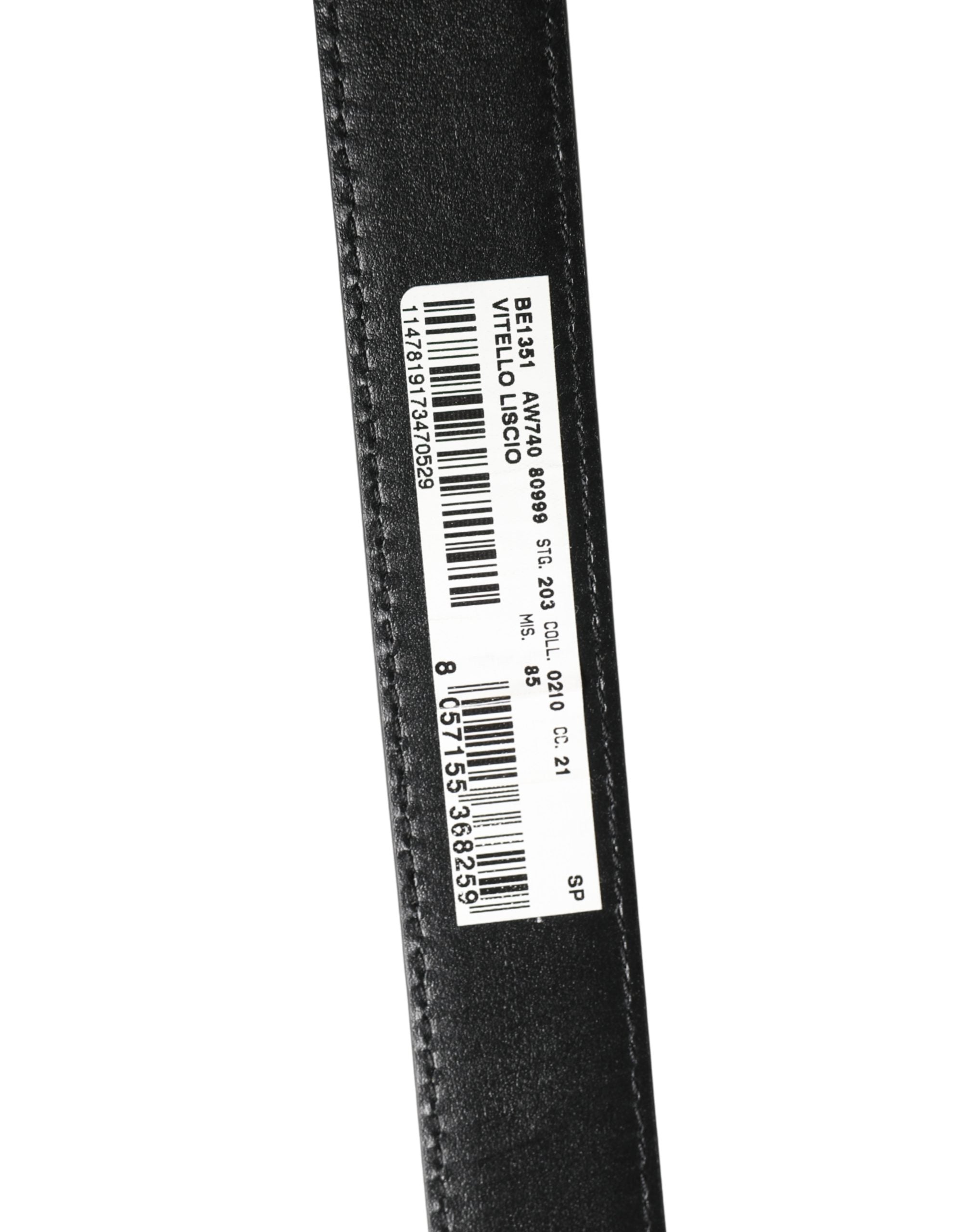 Dolce & Gabbana Men Black Classic Leather Metal Buckle Belt - Luxe Marca