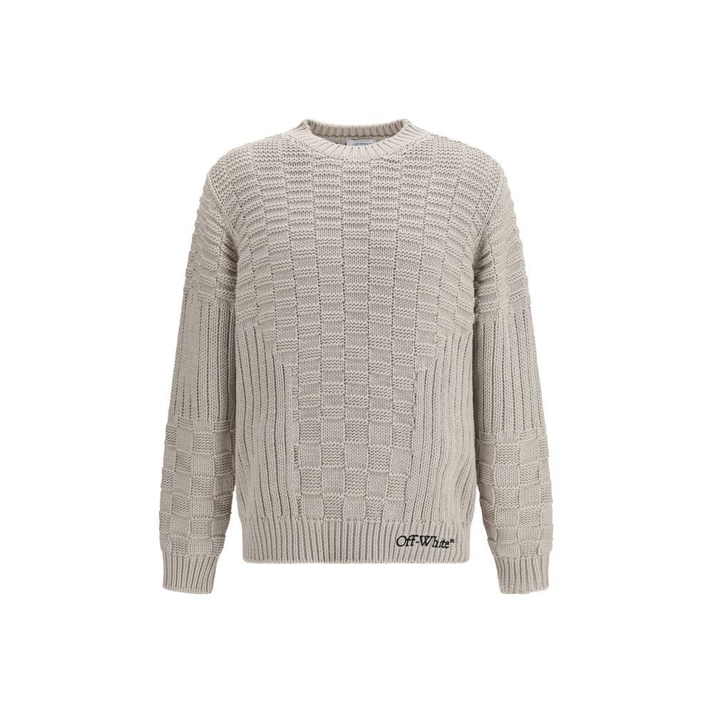 Off-White Beige Cotton Sweatshirt - Luxe Marca