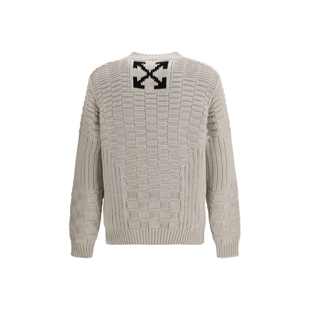 Off-White Beige Cotton Sweatshirt - Luxe Marca