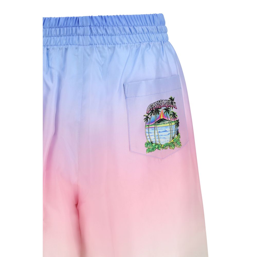 Casablanca Multicolor Silk Bermuda Shorts - Luxe Marca