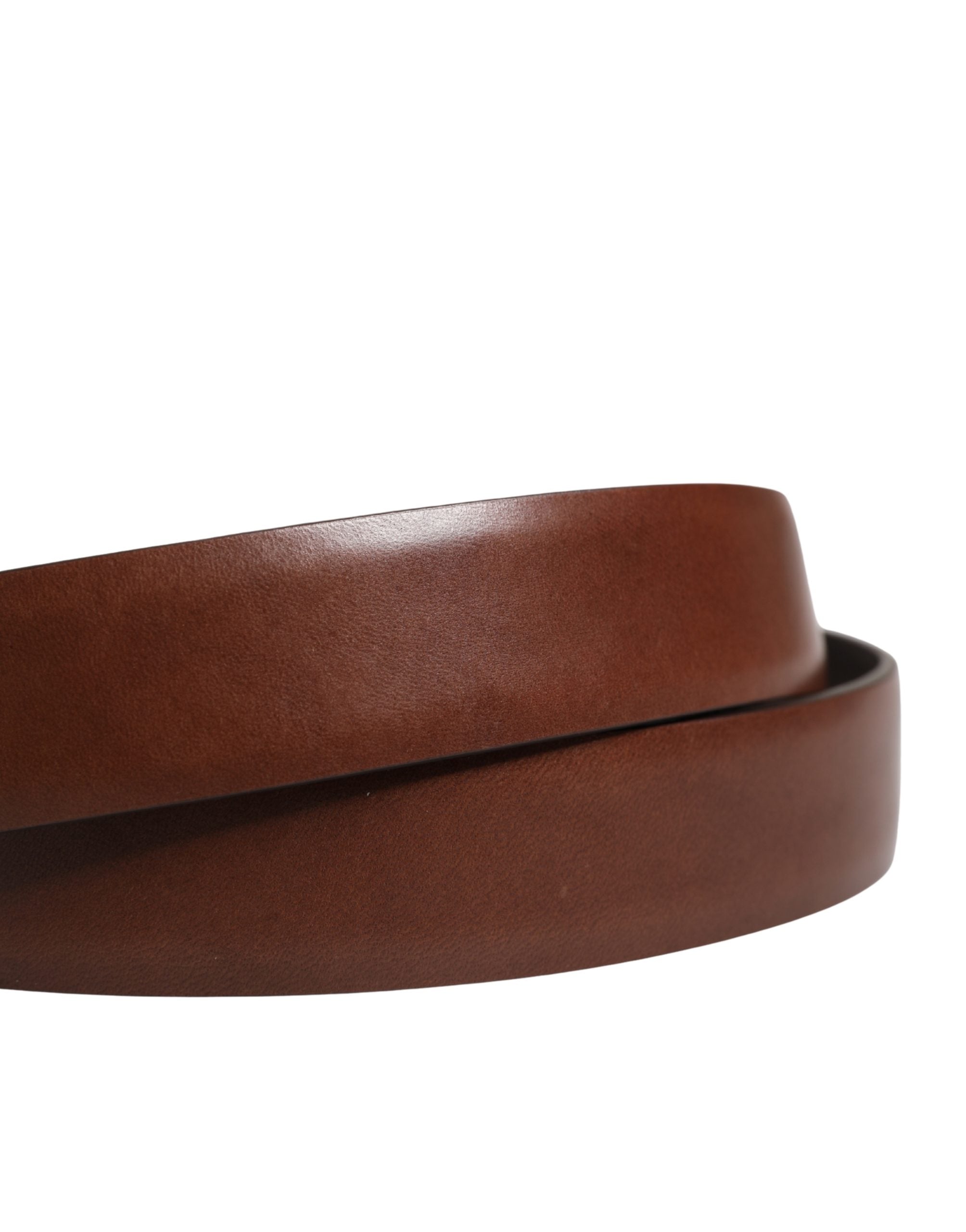 Dolce & Gabbana Men Brown Classic Leather Metal Buckle Belt - Luxe Marca