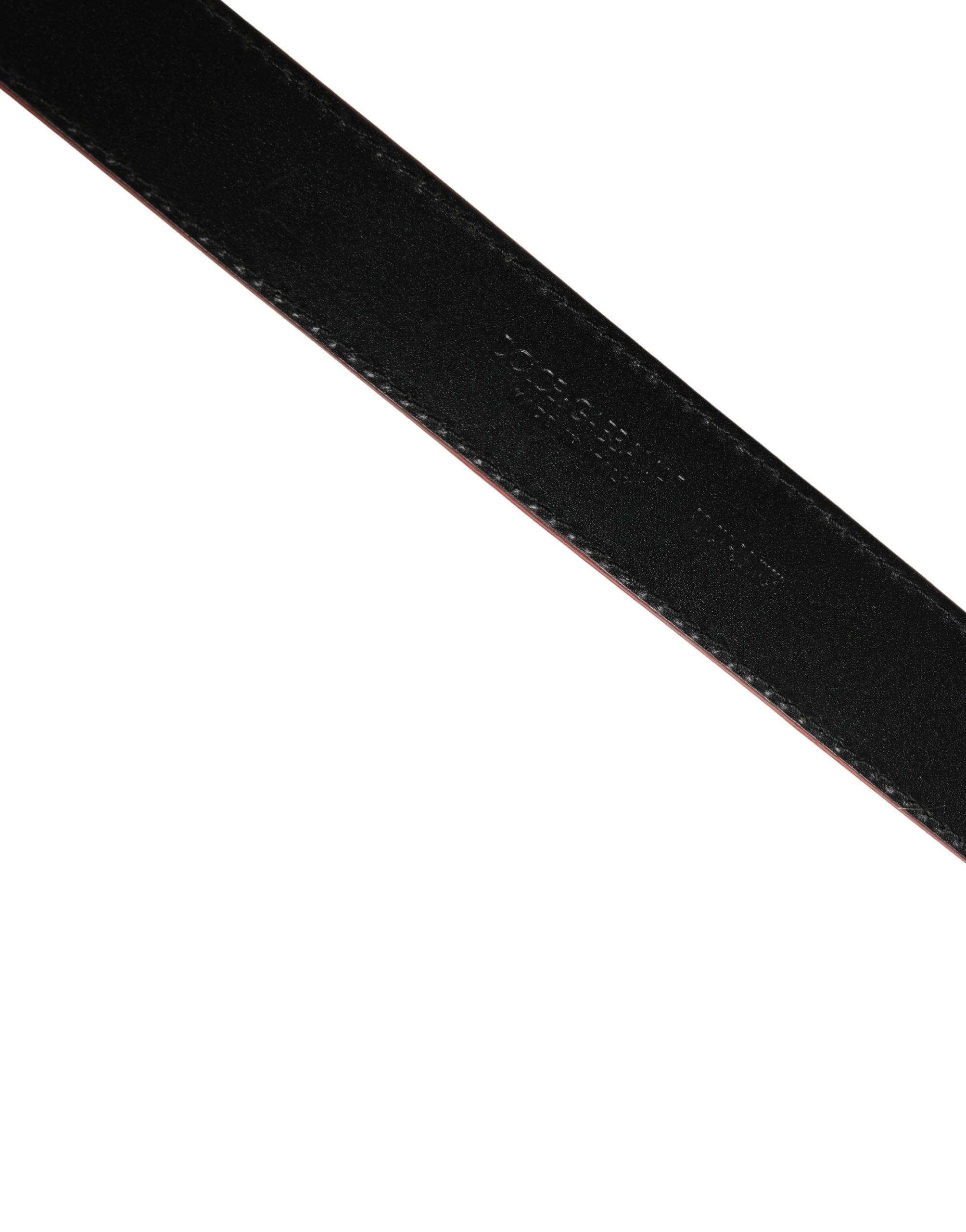 Dolce & Gabbana Men Beige Red Woven Leather Metal Buckle Belt - Luxe Marca