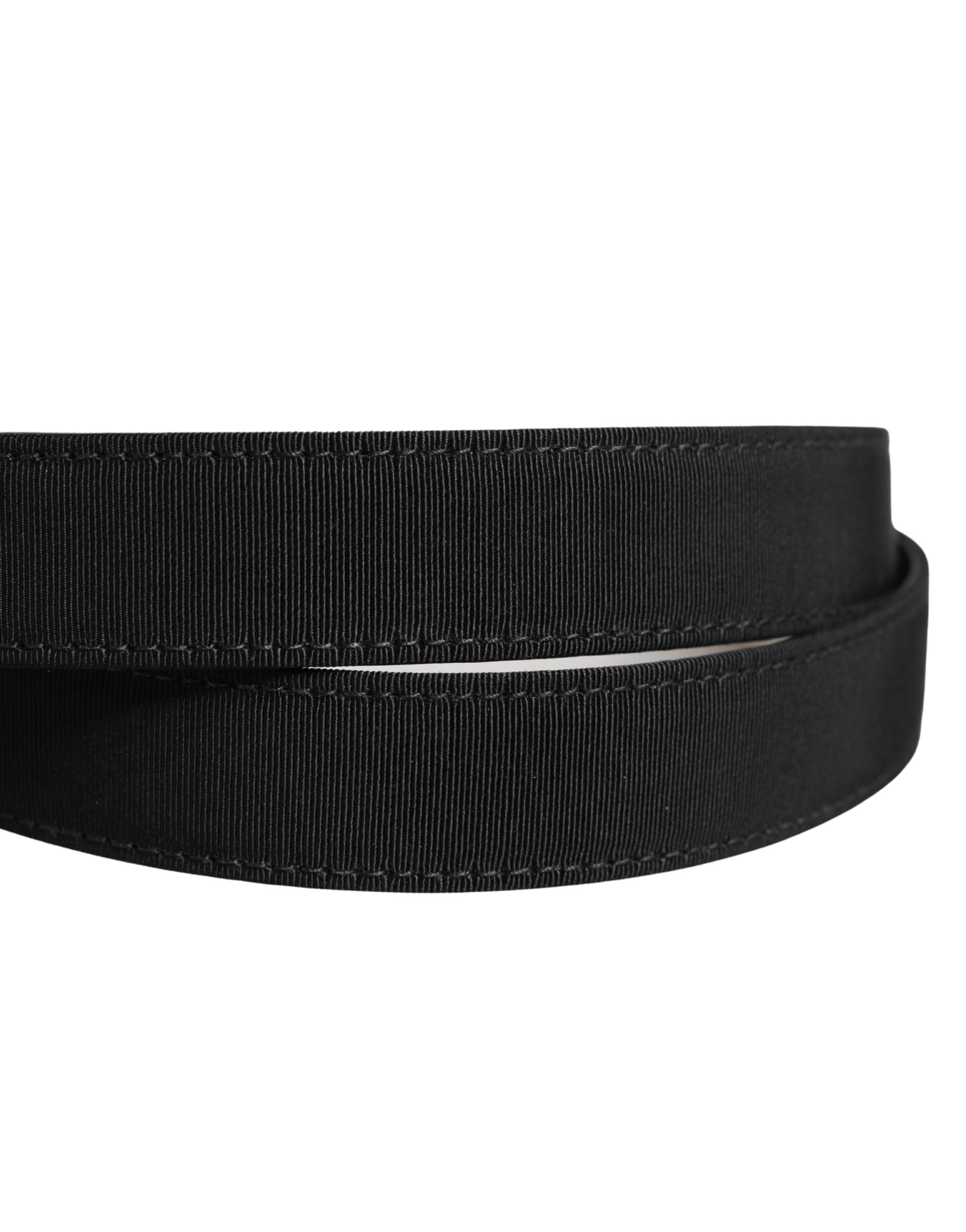 Dolce & Gabbana Black Viscose Leather Gold Metal Buckle Belt - Luxe Marca