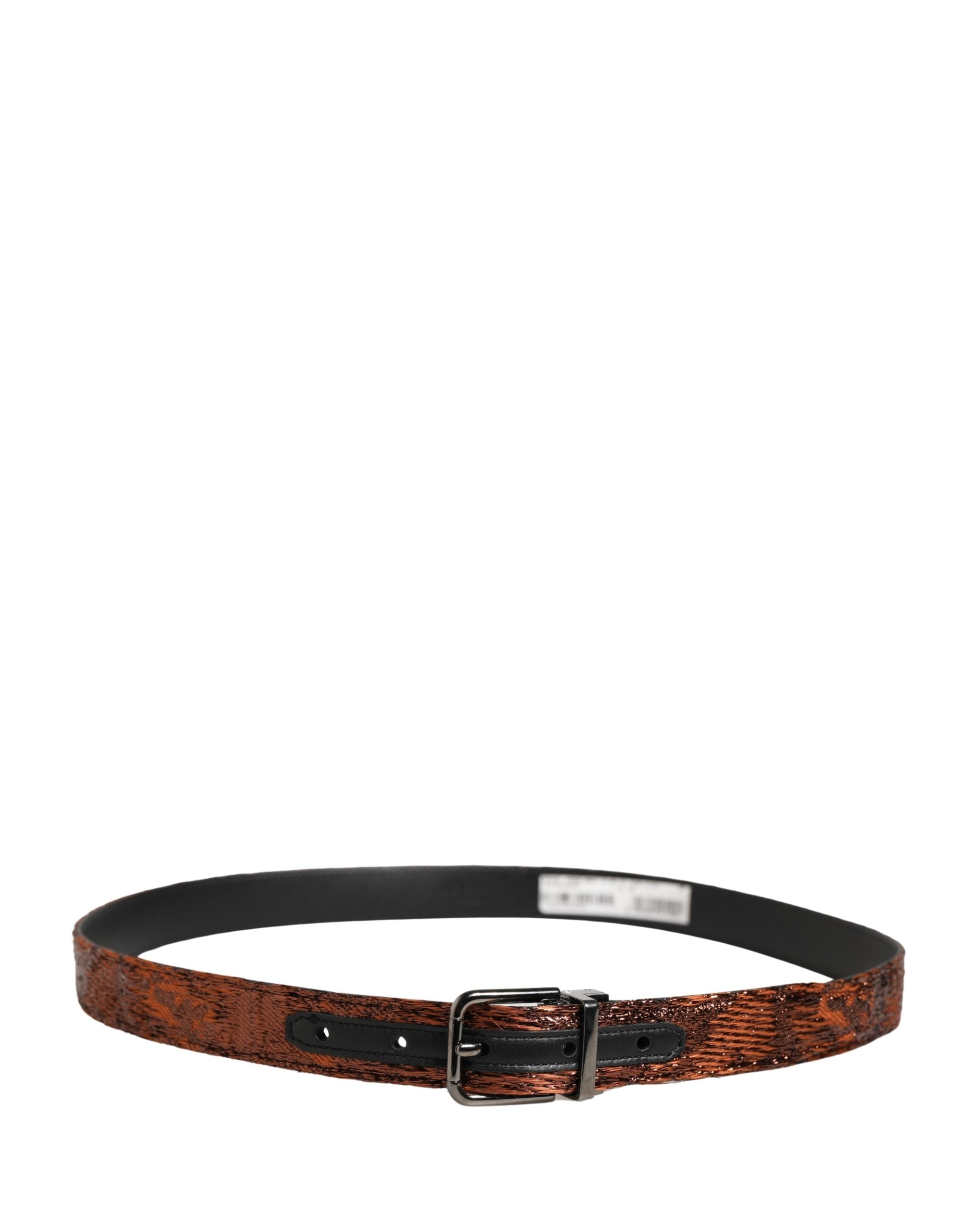 Dolce & Gabbana Men Brown Classic Polyester Metal Buckle Belt - Luxe Marca