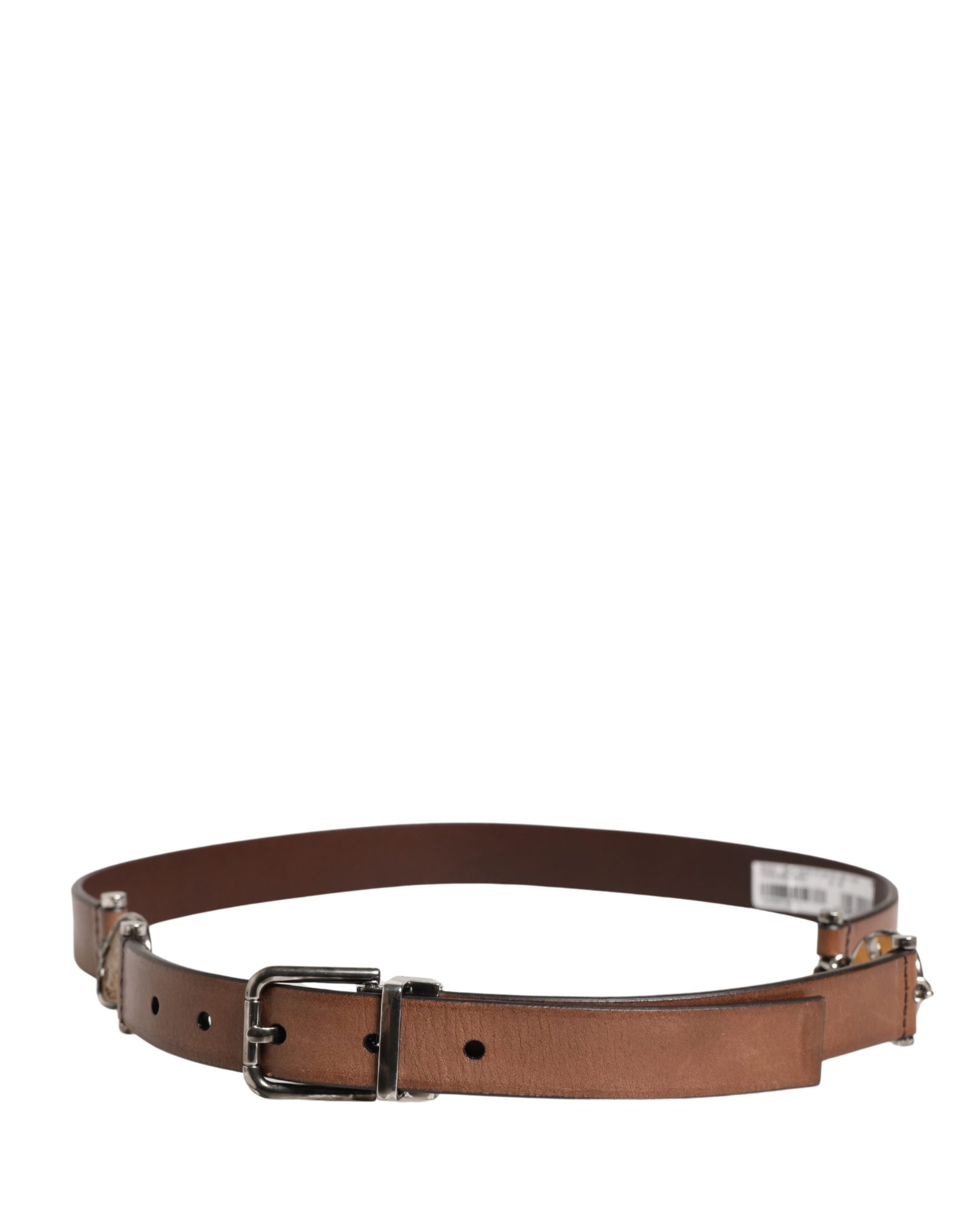 Dolce & Gabbana Men Brown Classic Leather Metal Buckle Belt - Luxe Marca