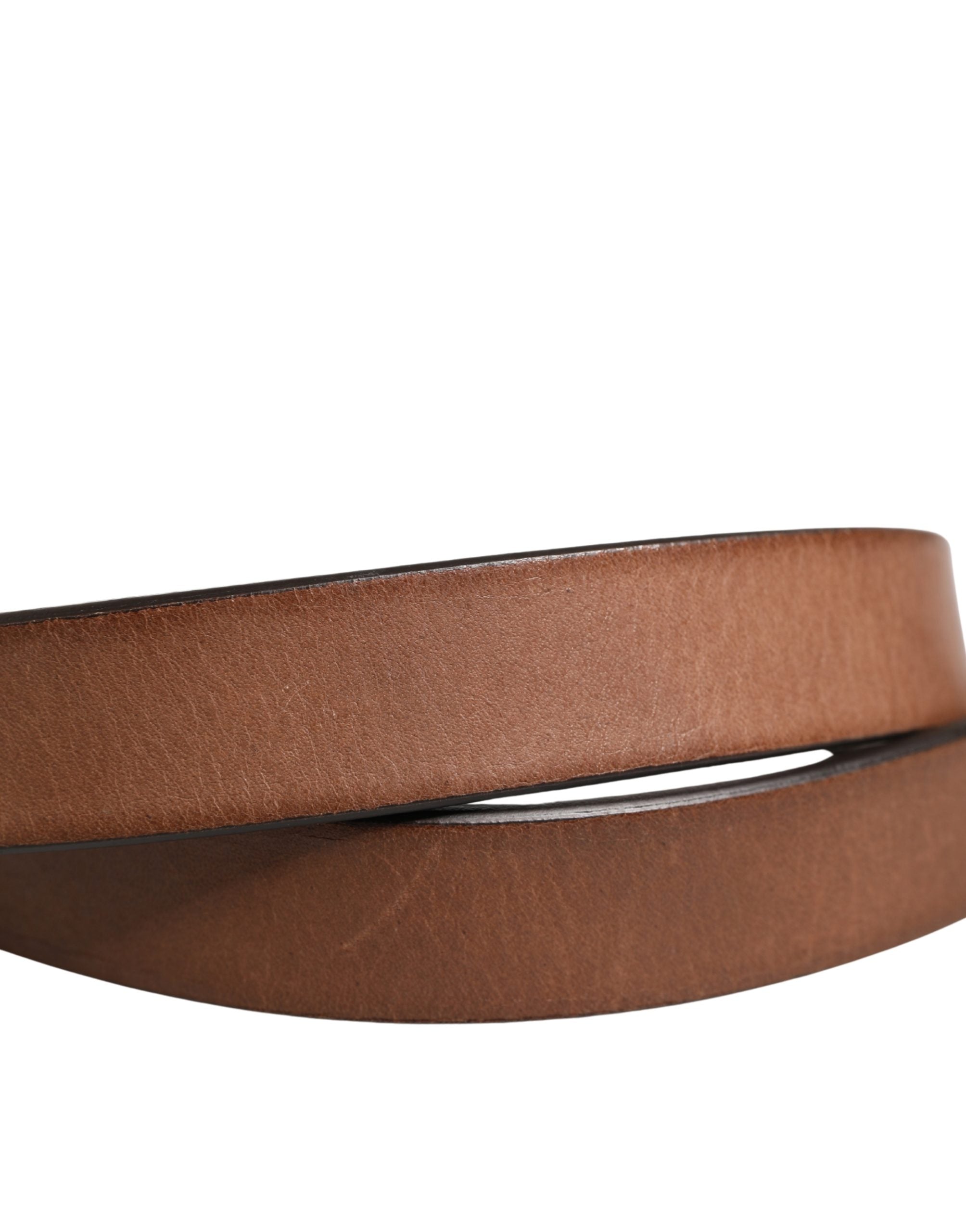 Dolce & Gabbana Men Brown Classic Leather Metal Buckle Belt - Luxe Marca