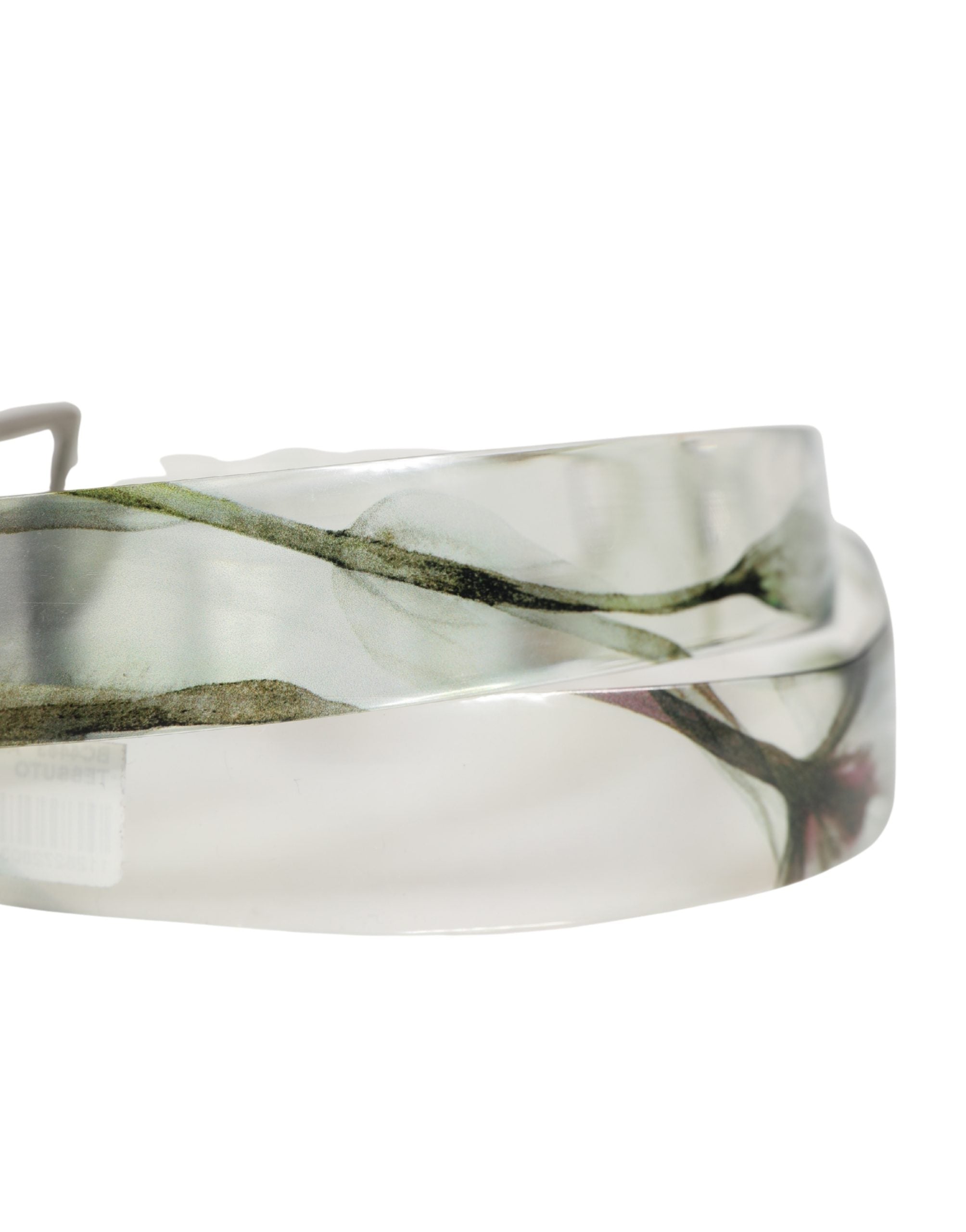Dolce & Gabbana Men White Floral PVC Silver Metal Buckle Belt - Luxe Marca