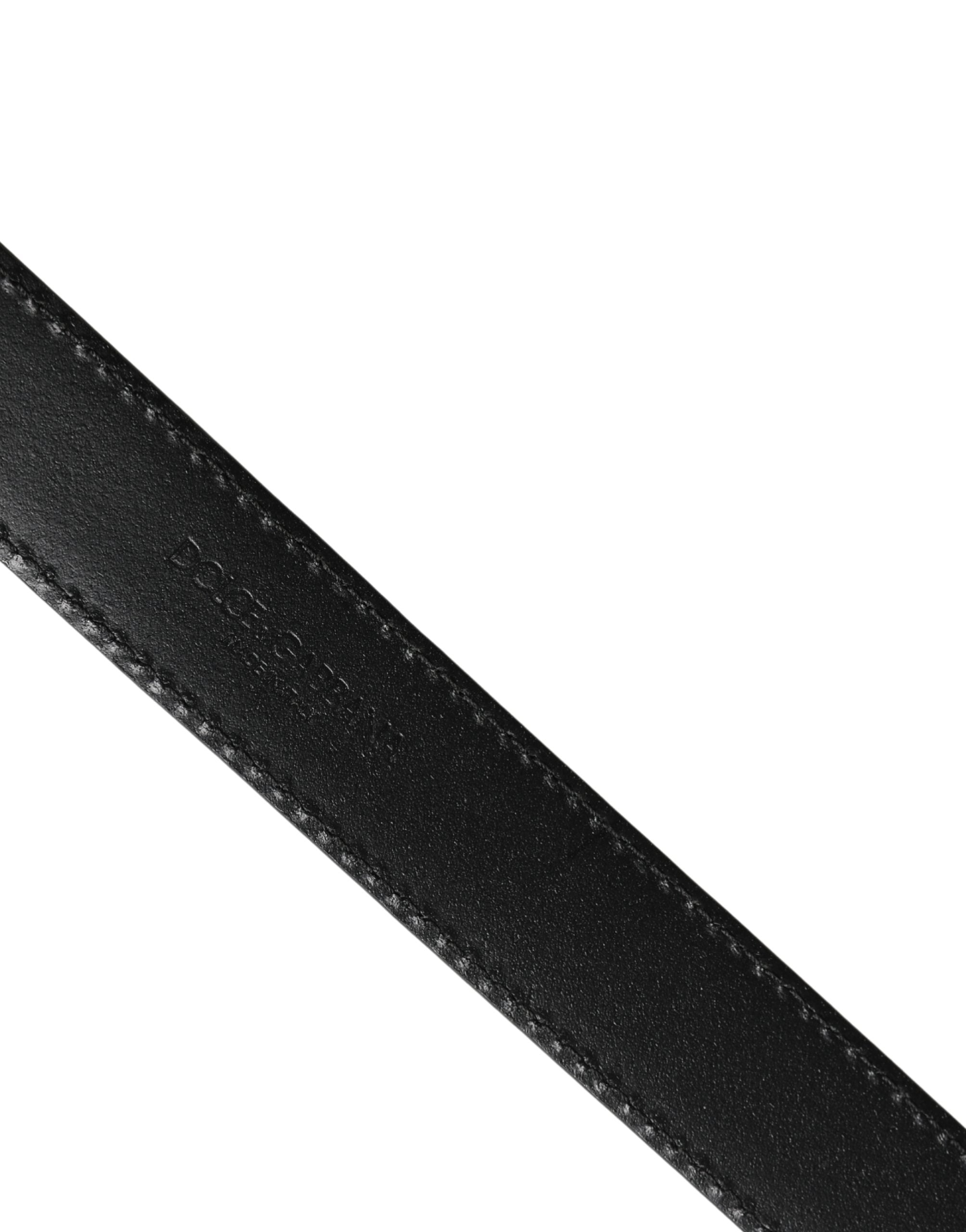 Dolce & Gabbana Men Silver Classic Leather Square Buckle Belt - Luxe Marca