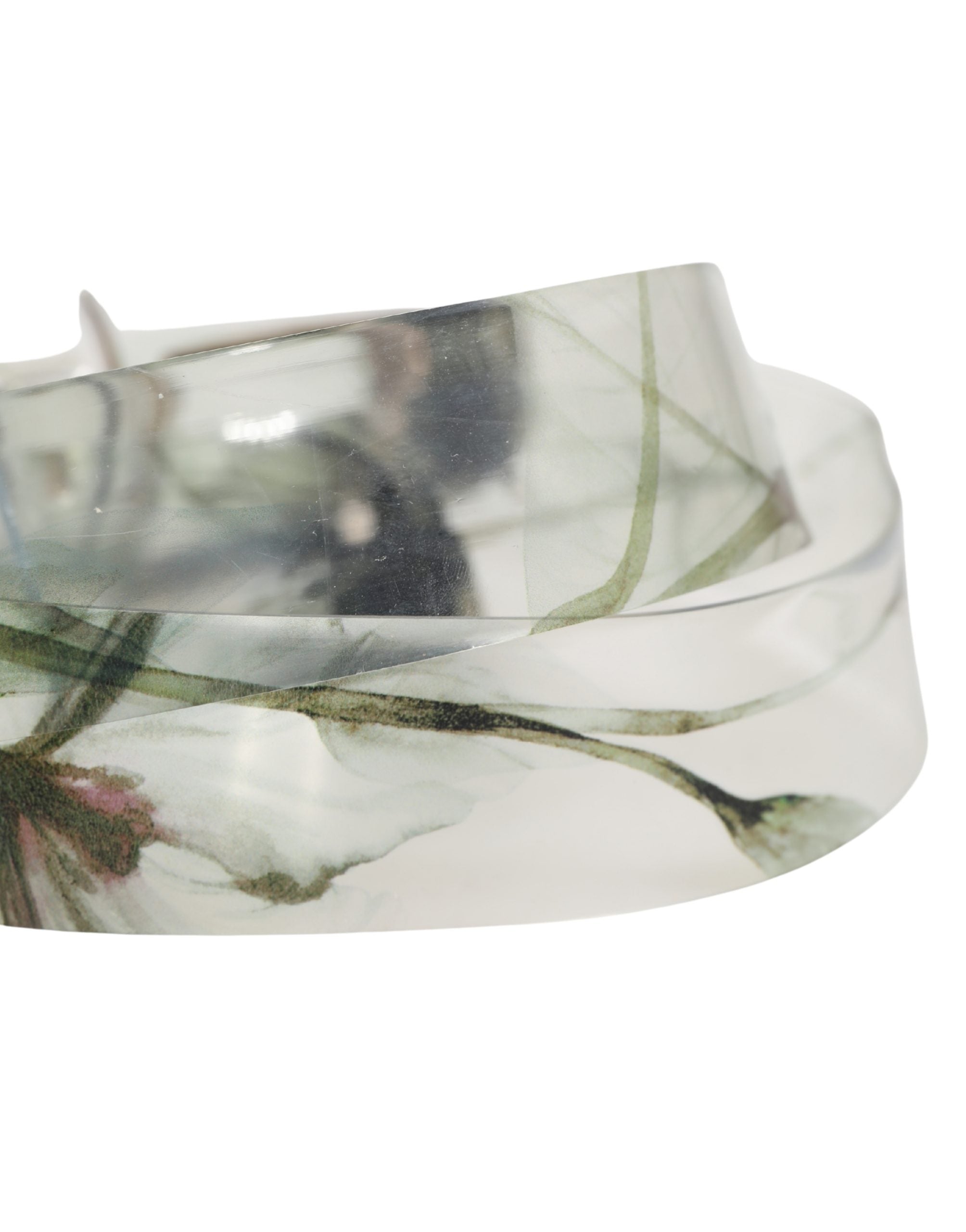 Dolce & Gabbana Men White Floral PVC Silver Metal Buckle Belt - Luxe Marca