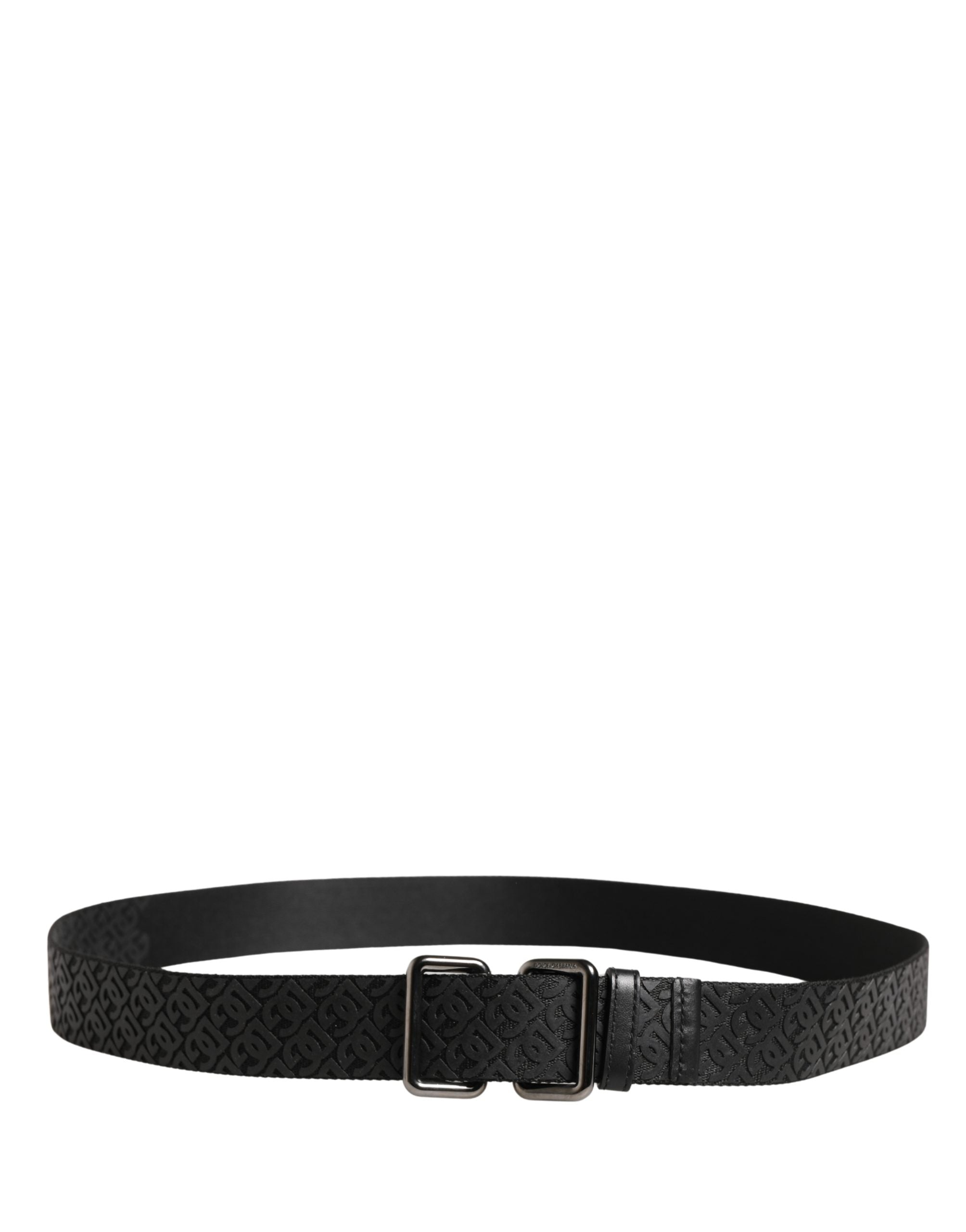 Dolce & Gabbana Men Black DG Logo Polyester Metal Buckle Belt - Luxe Marca