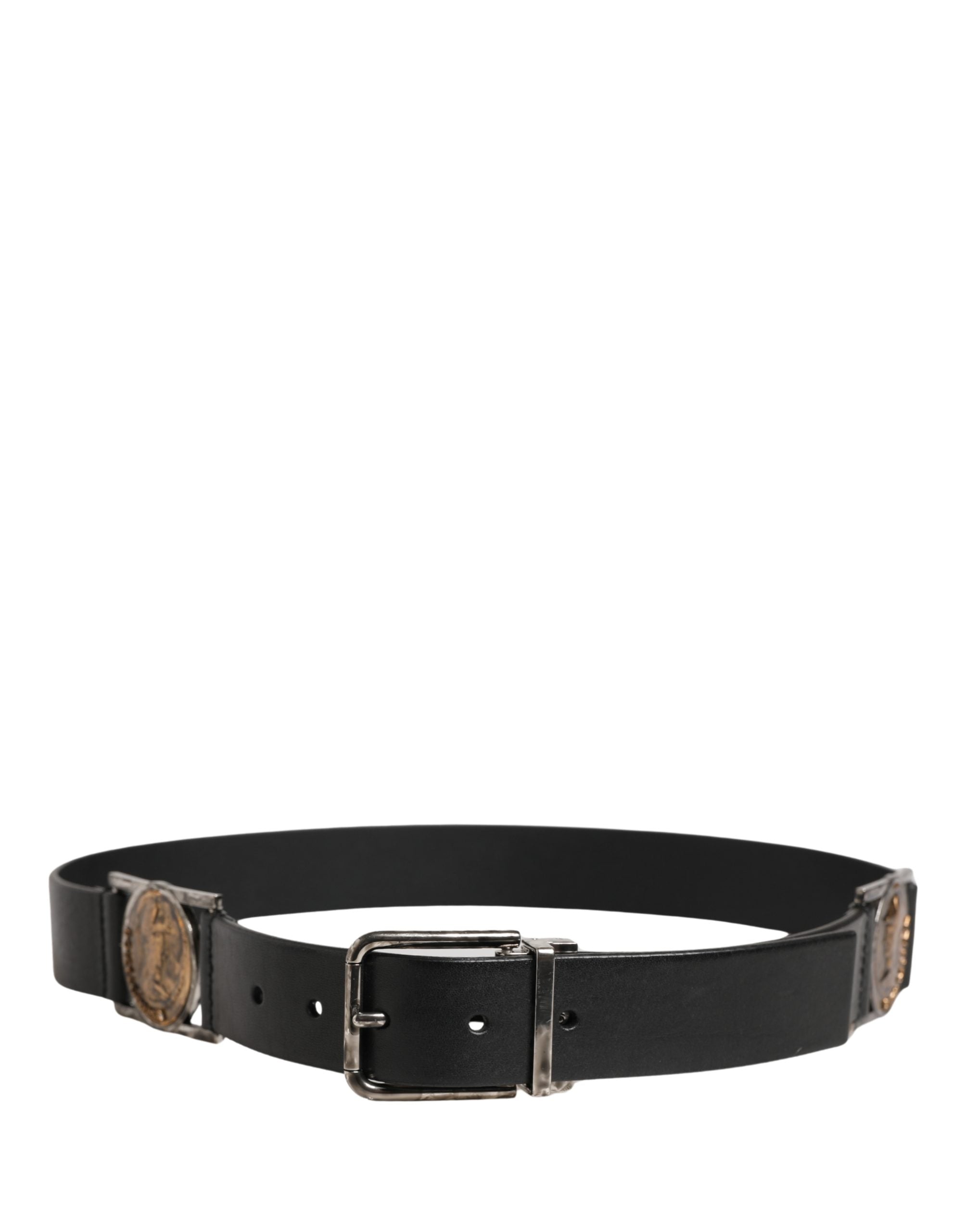 Dolce & Gabbana Men Black Classic Leather Metal Buckle Belt - Luxe Marca