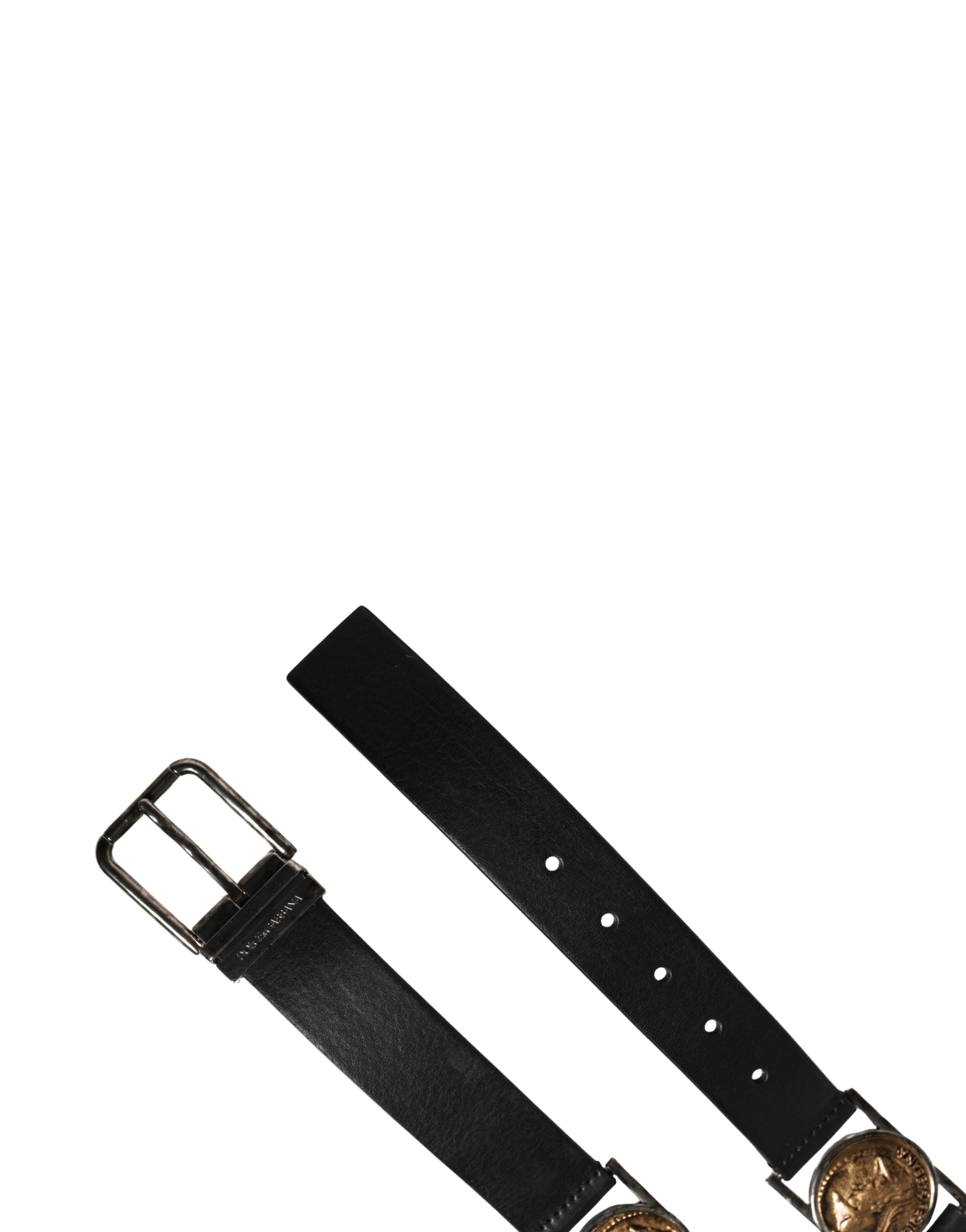 Dolce & Gabbana Men Black Classic Leather Metal Buckle Belt - Luxe Marca