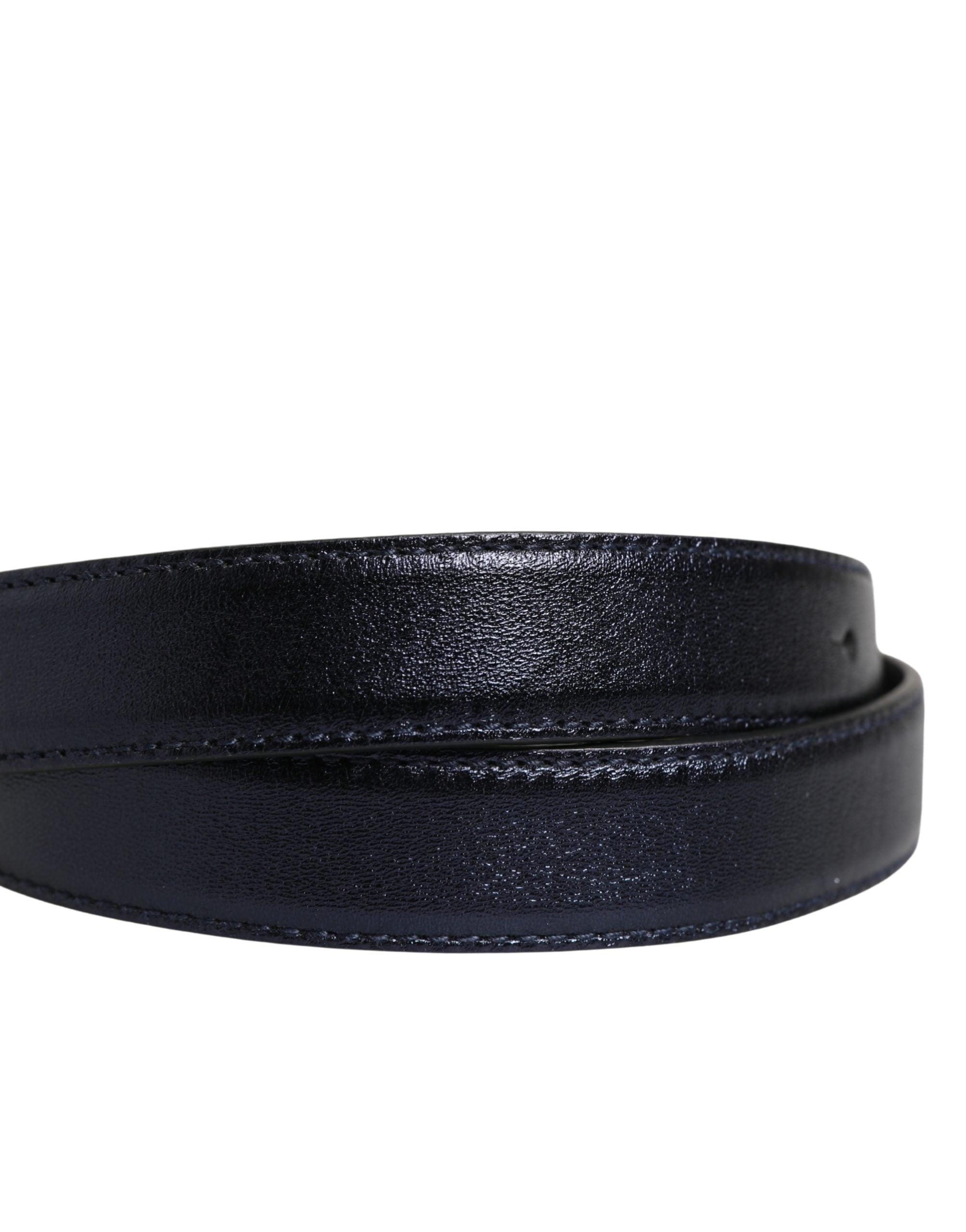 Dolce & Gabbana Men Black Classic Leather Square Buckle Belt - Luxe Marca
