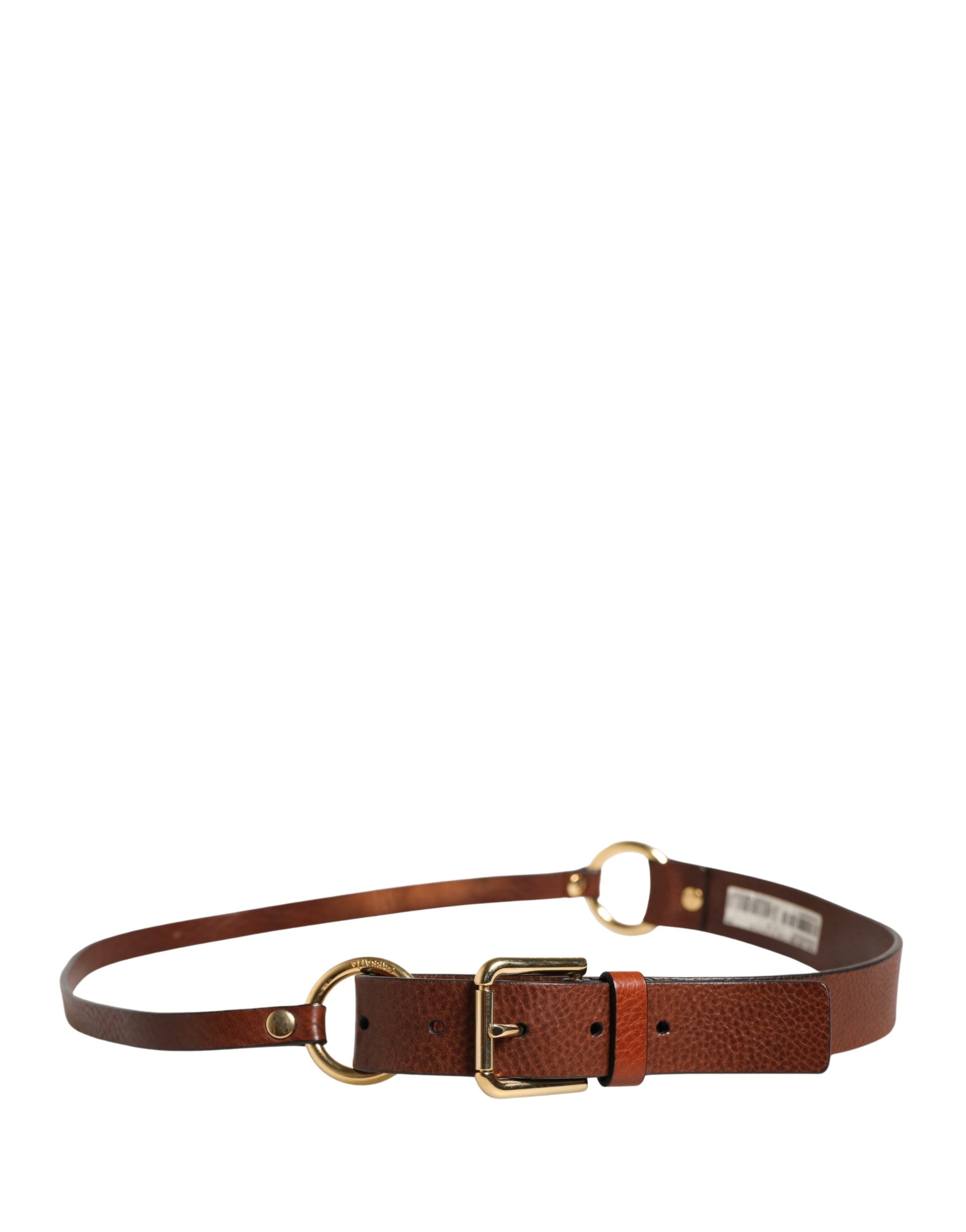 Dolce & Gabbana Men Brown Classic Leather Metal Buckle Belt - Luxe Marca