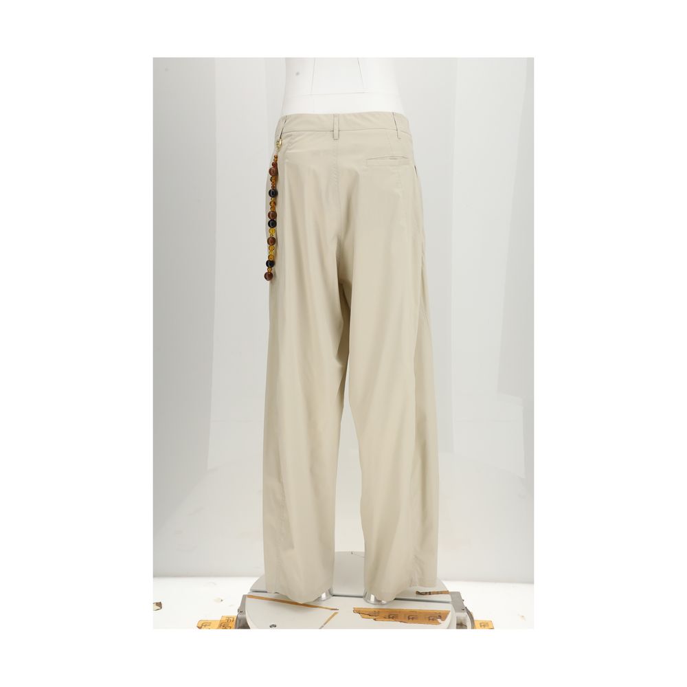 Darkpark Beige Cotton Casual Pants - Luxe Marca