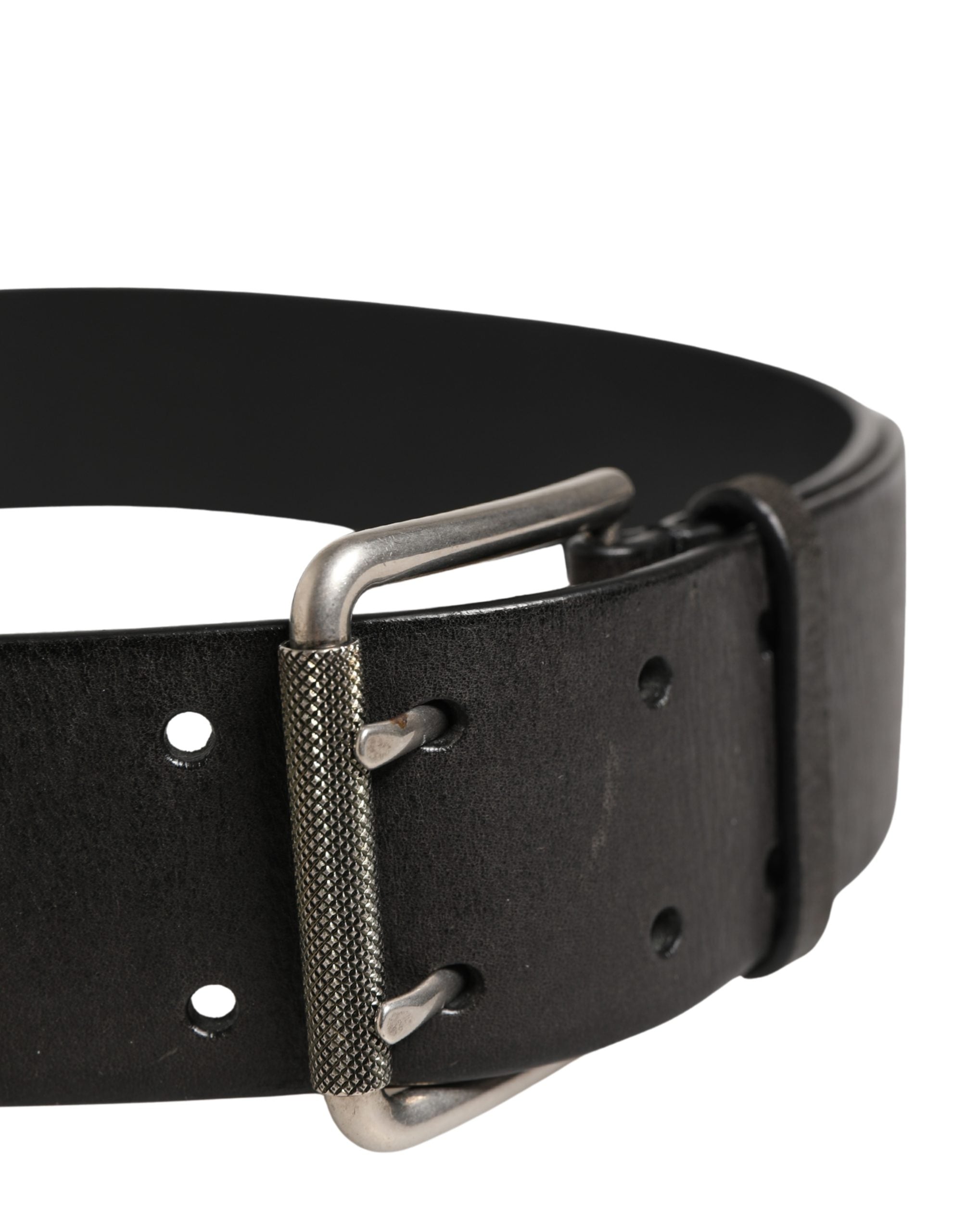 Dolce & Gabbana Men Black Classic Leather Metal Buckle Belt - Luxe Marca
