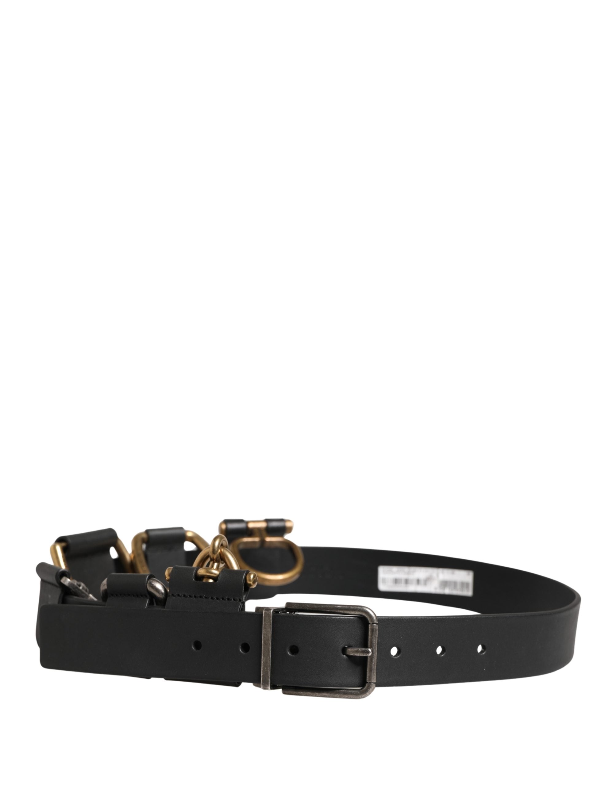 Dolce & Gabbana Men Black Classic Leather Metal Buckle Belt - Luxe Marca