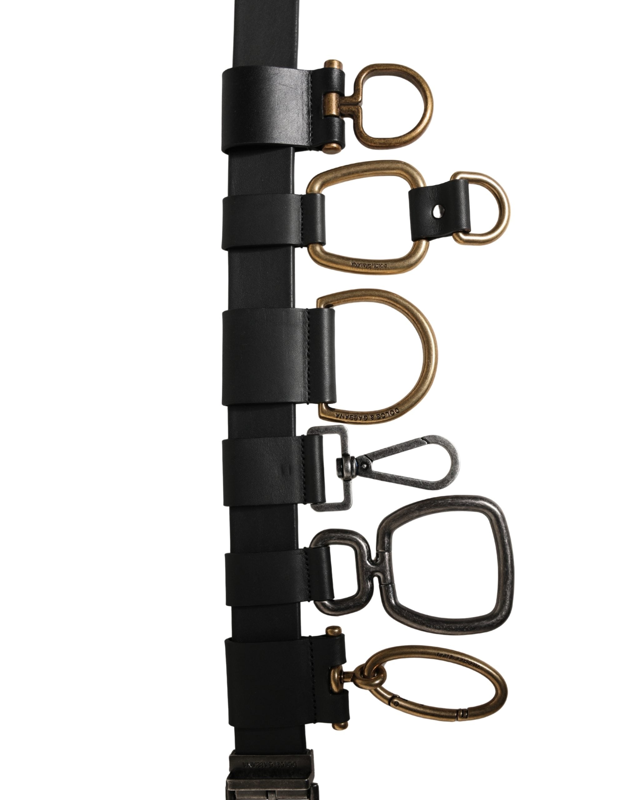 Dolce & Gabbana Men Black Classic Leather Metal Buckle Belt - Luxe Marca