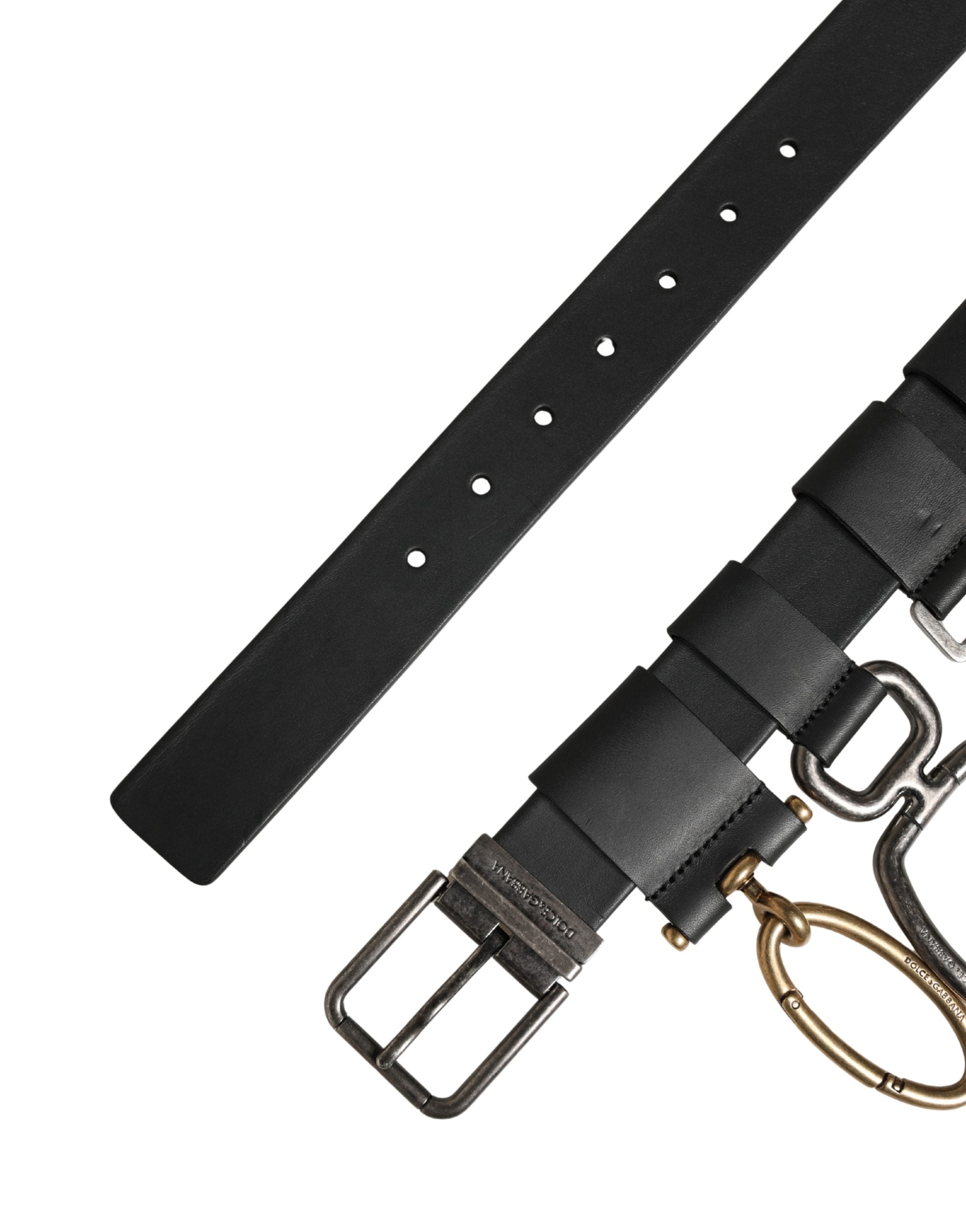 Dolce & Gabbana Men Black Classic Leather Metal Buckle Belt - Luxe Marca