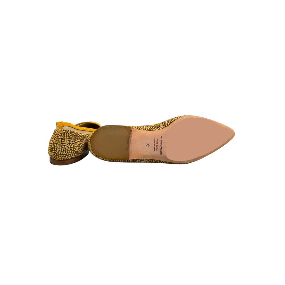 Borbonese Yellow Leather Women Sandal