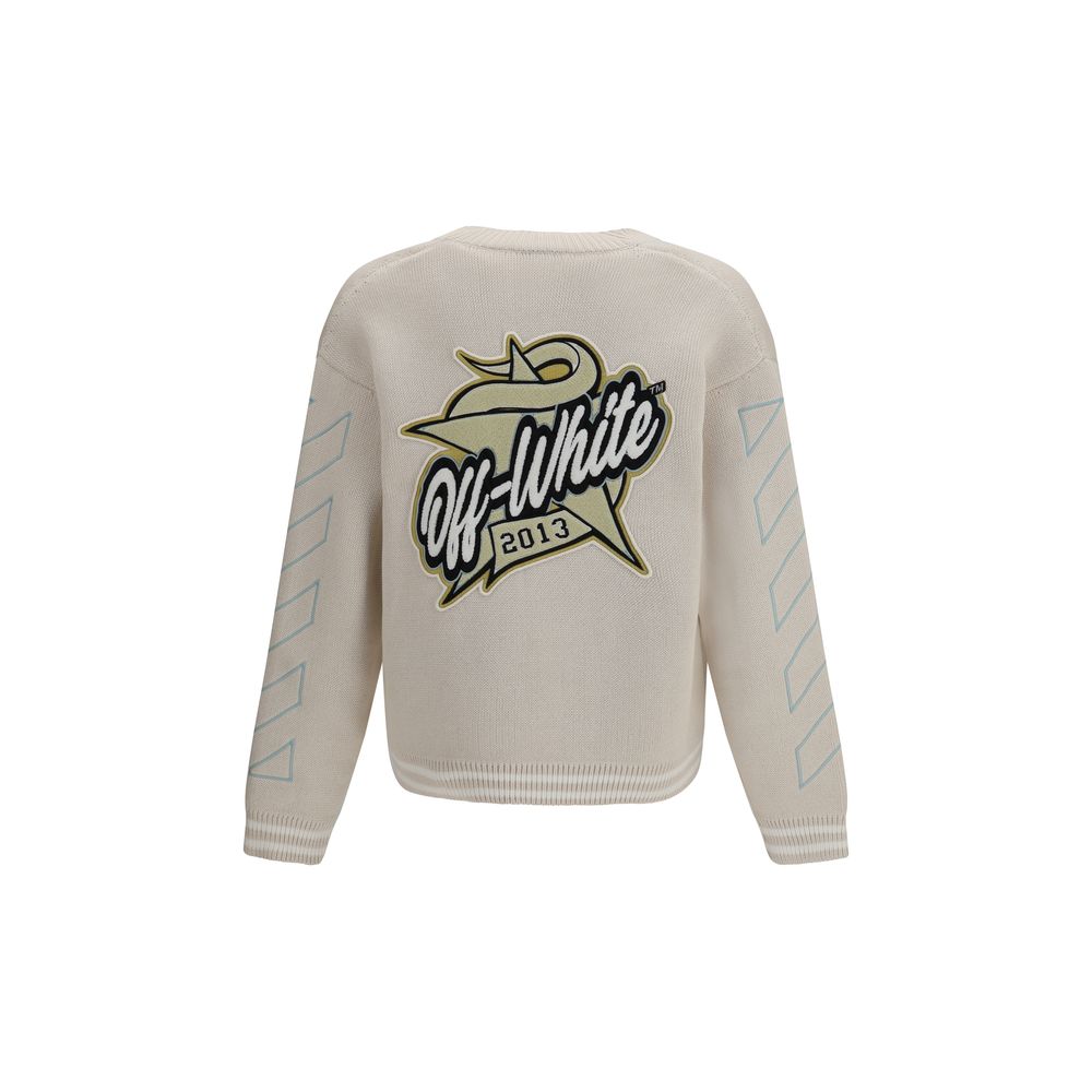 Off-White Beige Cotton Cardigan - Luxe Marca
