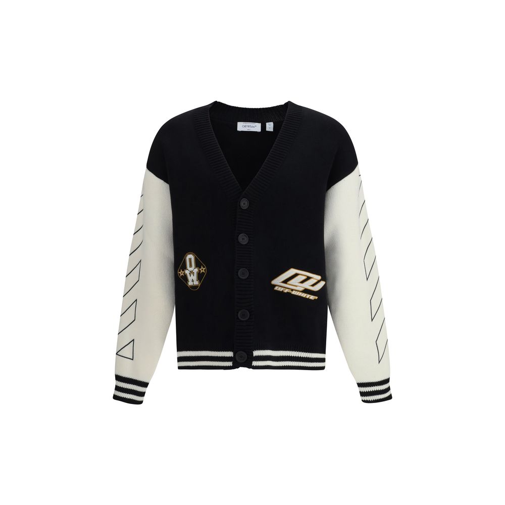 Off-White Black Cotton Cardigan - Luxe Marca