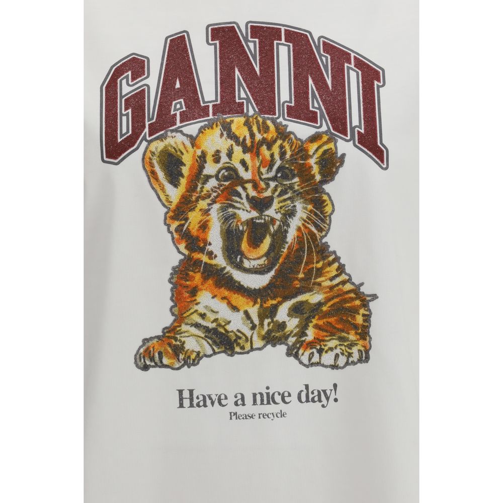 Ganni White Cotton T-Shirt - Luxe Marca