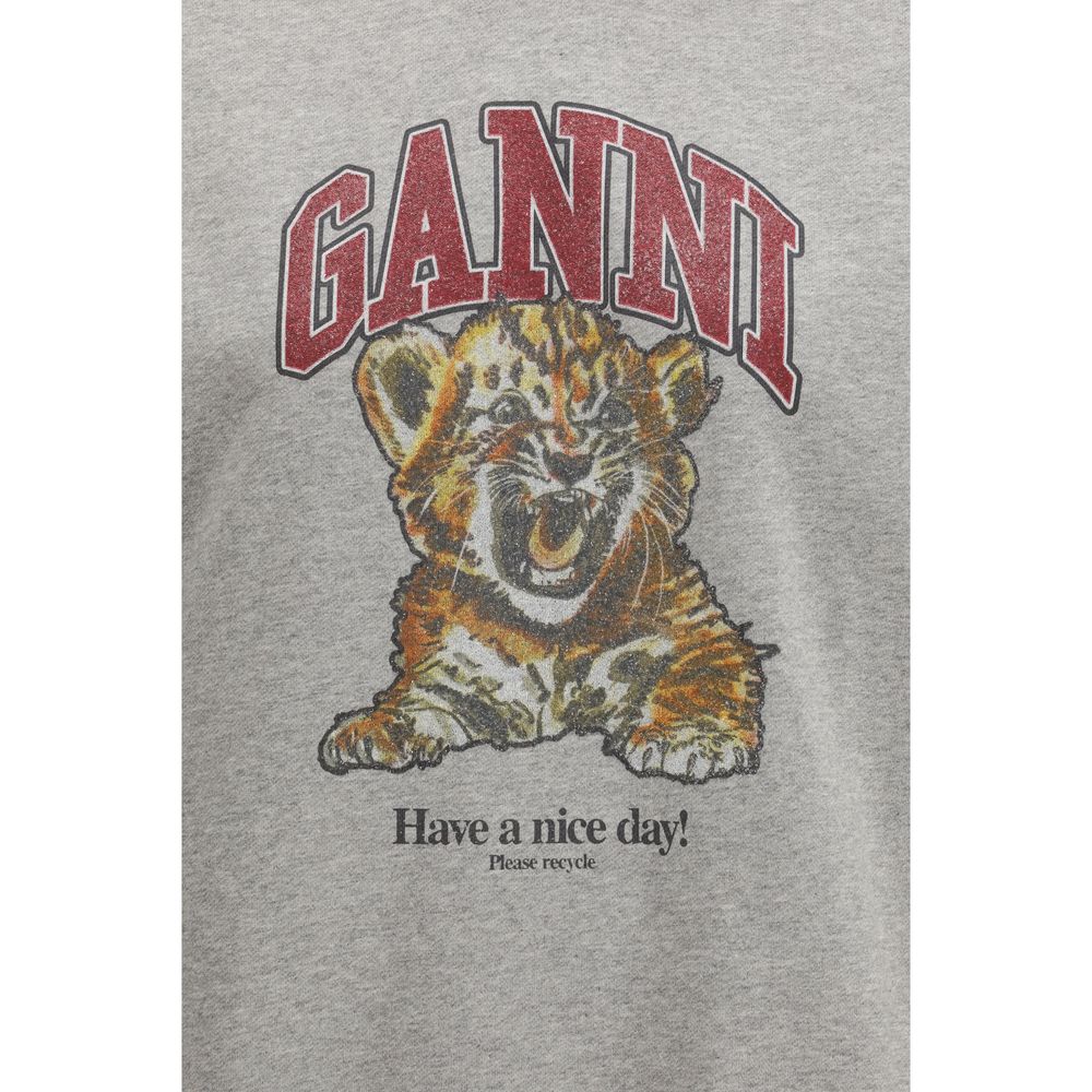 Ganni Gray Cotton Sweatshirt - Luxe Marca
