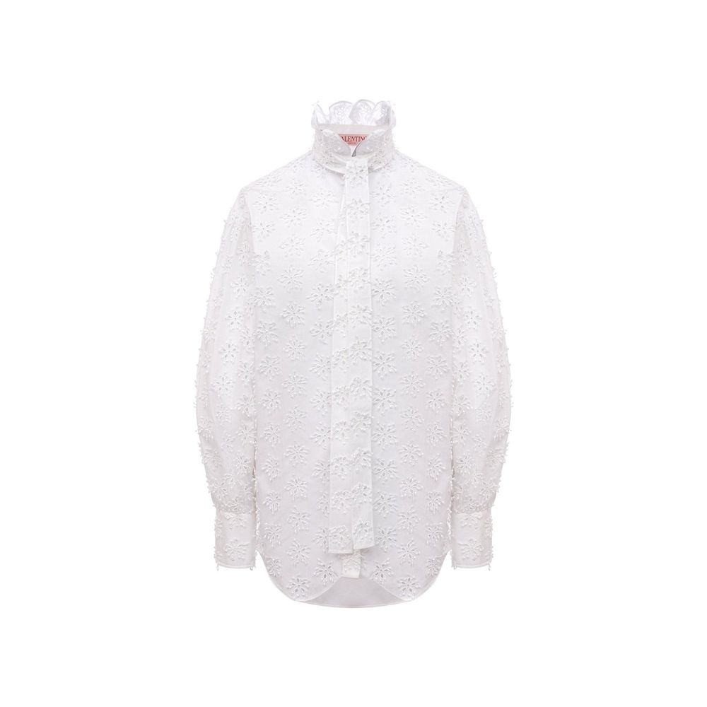 Valentino White Cotton Blouse - Luxe Marca