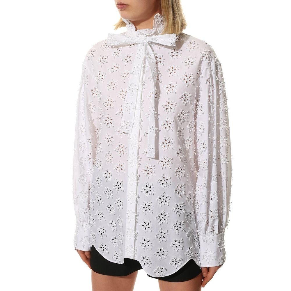 Valentino White Cotton Blouse - Luxe Marca