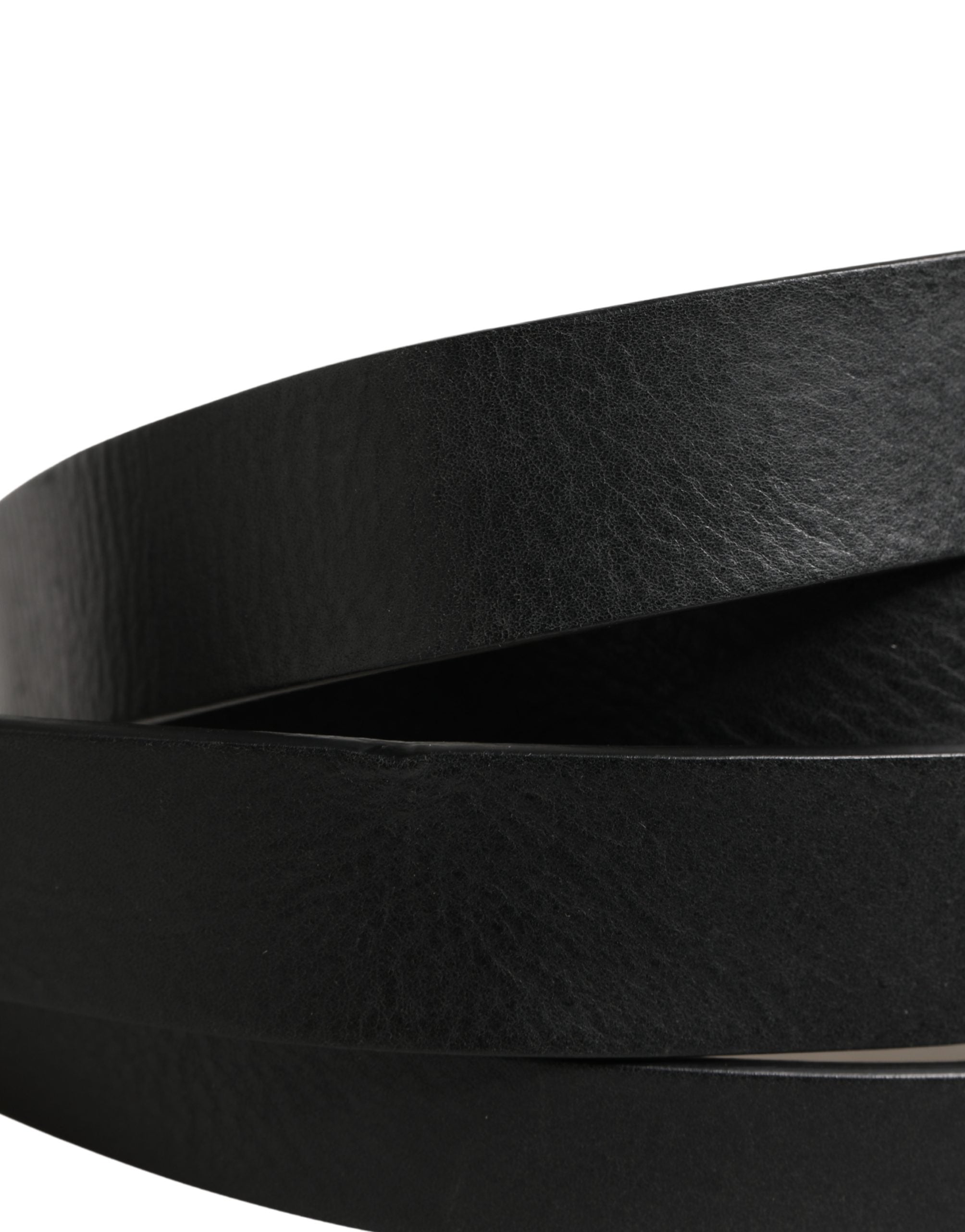 Dolce & Gabbana Black Double Strap Leather Silver Buckle Belt - Luxe Marca