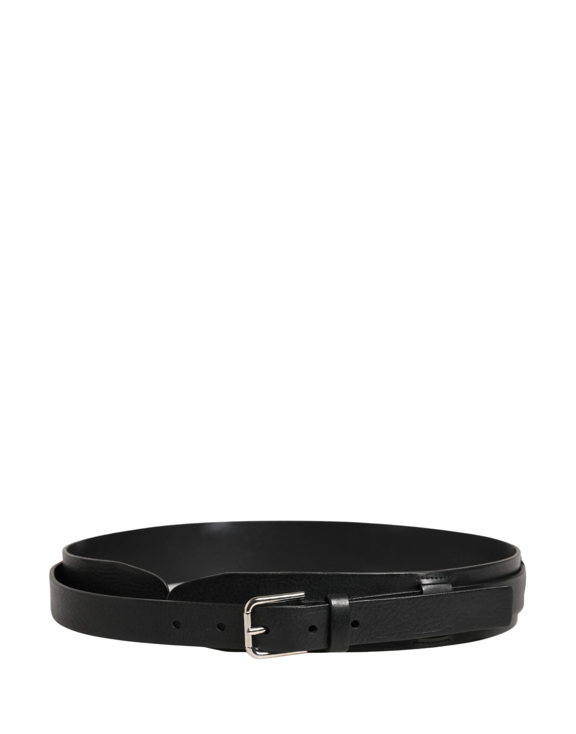 Dolce & Gabbana Men Black Classic Leather Metal Buckle Belt - Luxe Marca