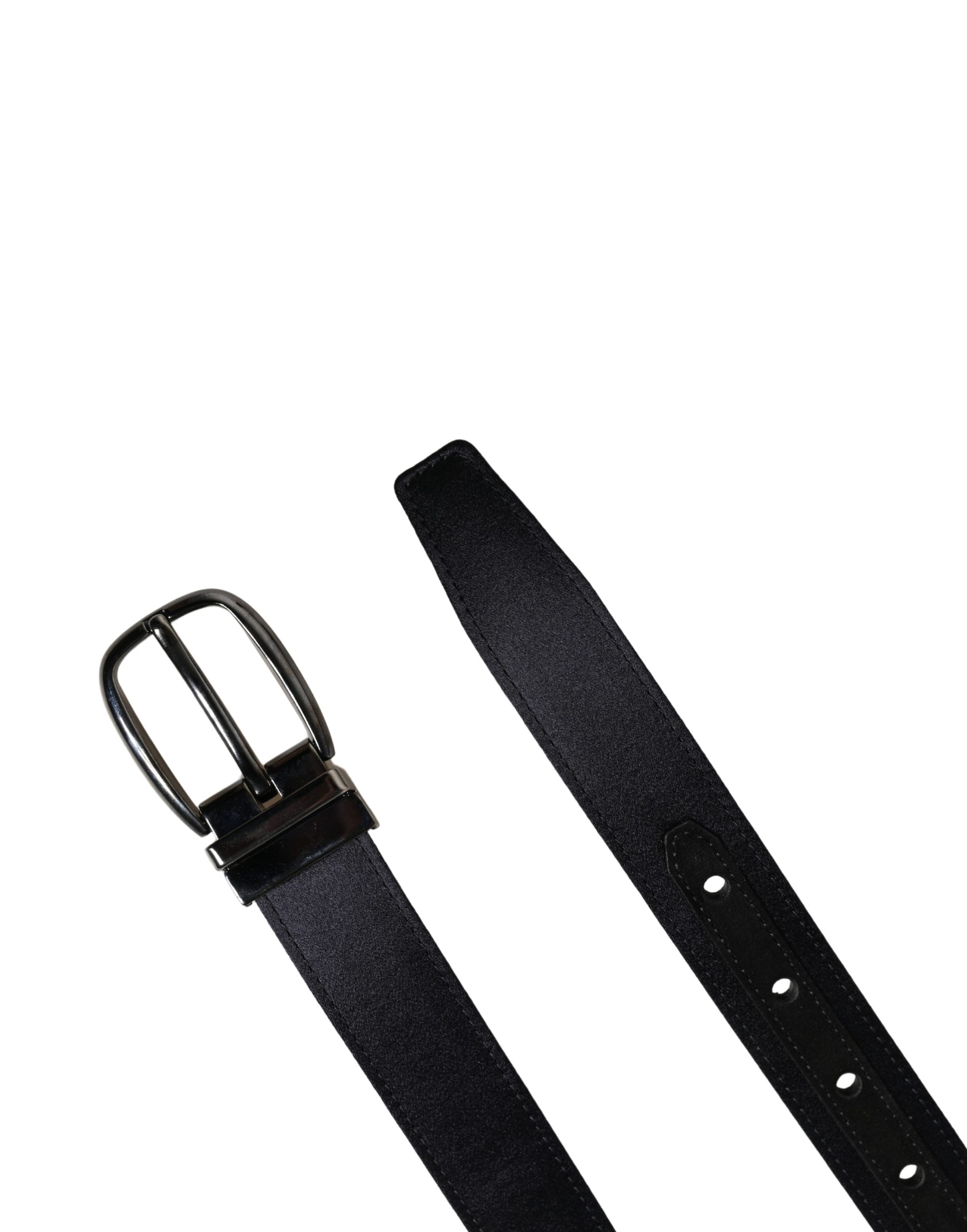 Dolce & Gabbana Men Black Classic Viscose Metal Buckle Belt - Luxe Marca