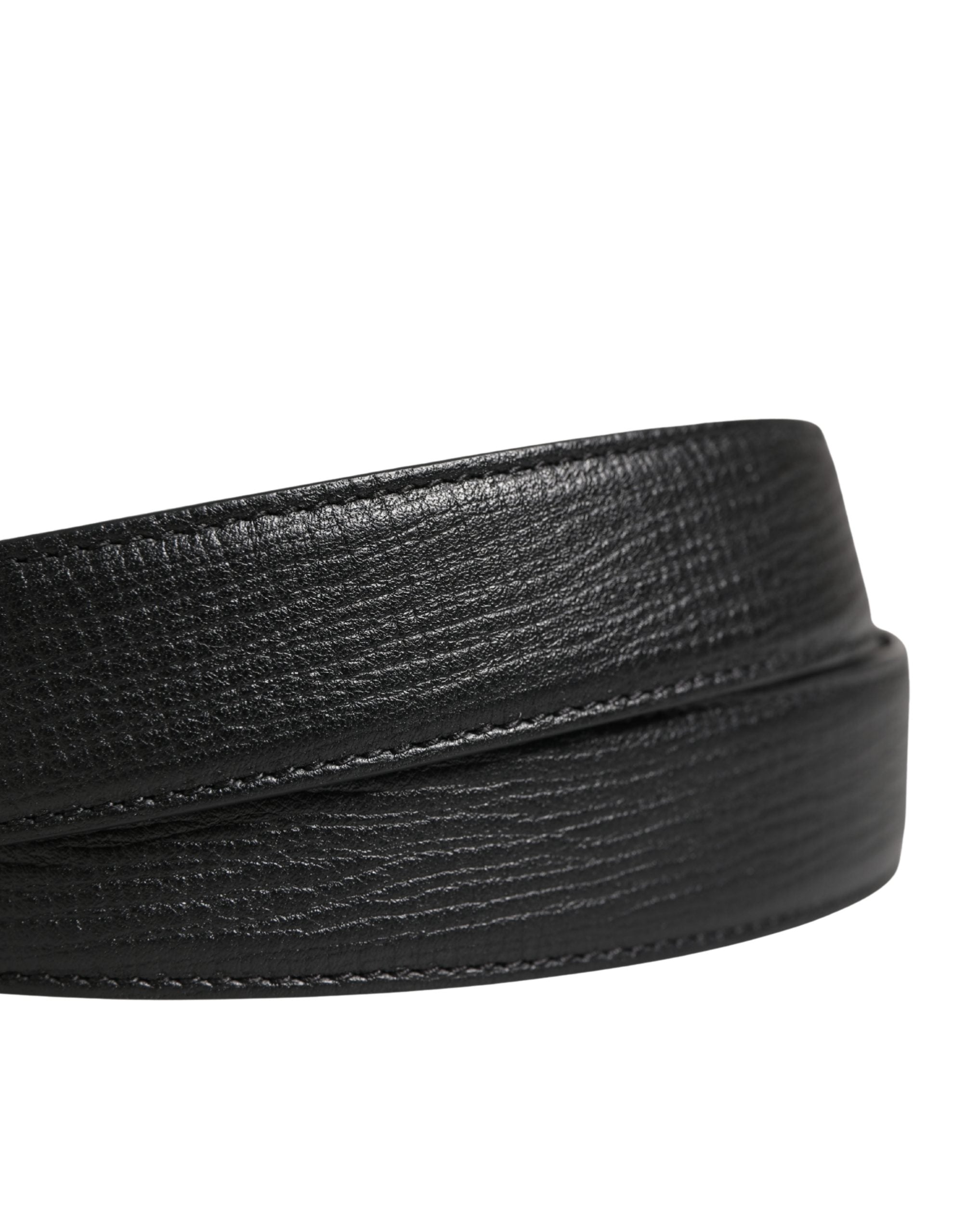 Dolce & Gabbana Men Black Classic Leather Metal Buckle Belt - Luxe Marca