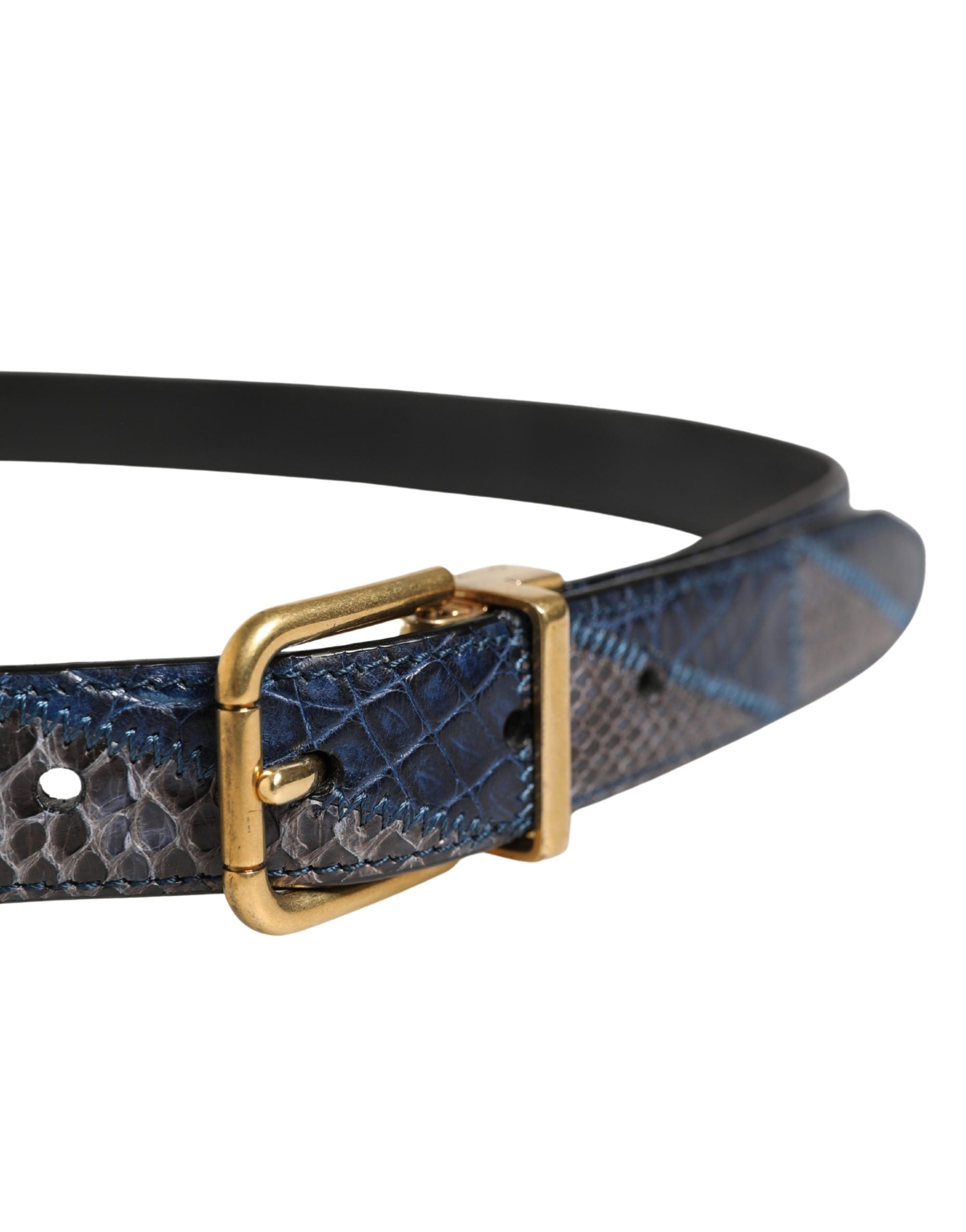 Dolce & Gabbana Men Multicolor Leather Metal Buckle Belt - Luxe Marca