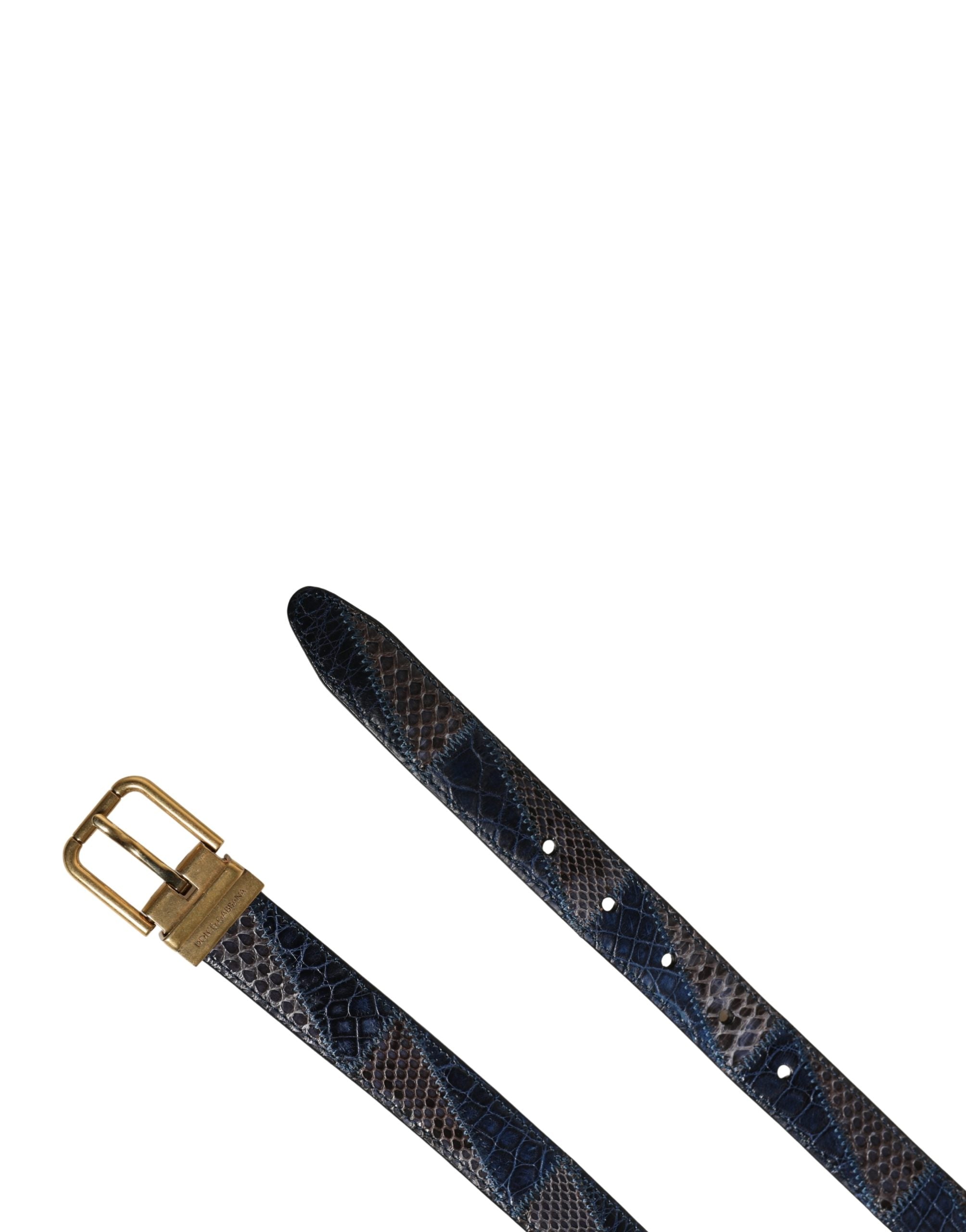 Dolce & Gabbana Men Multicolor Leather Metal Buckle Belt - Luxe Marca