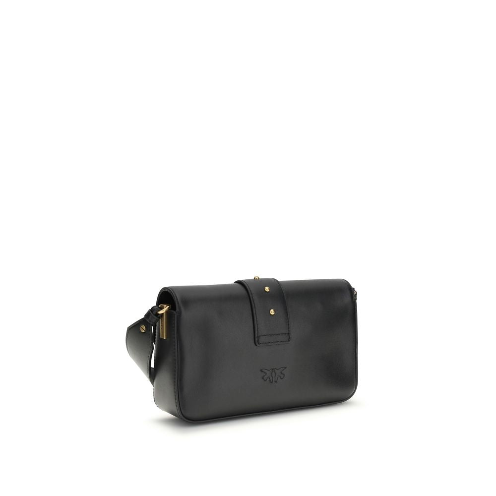 PINKO Black Calf Leather Bos Taurus Shoulder Bag - Luxe Marca