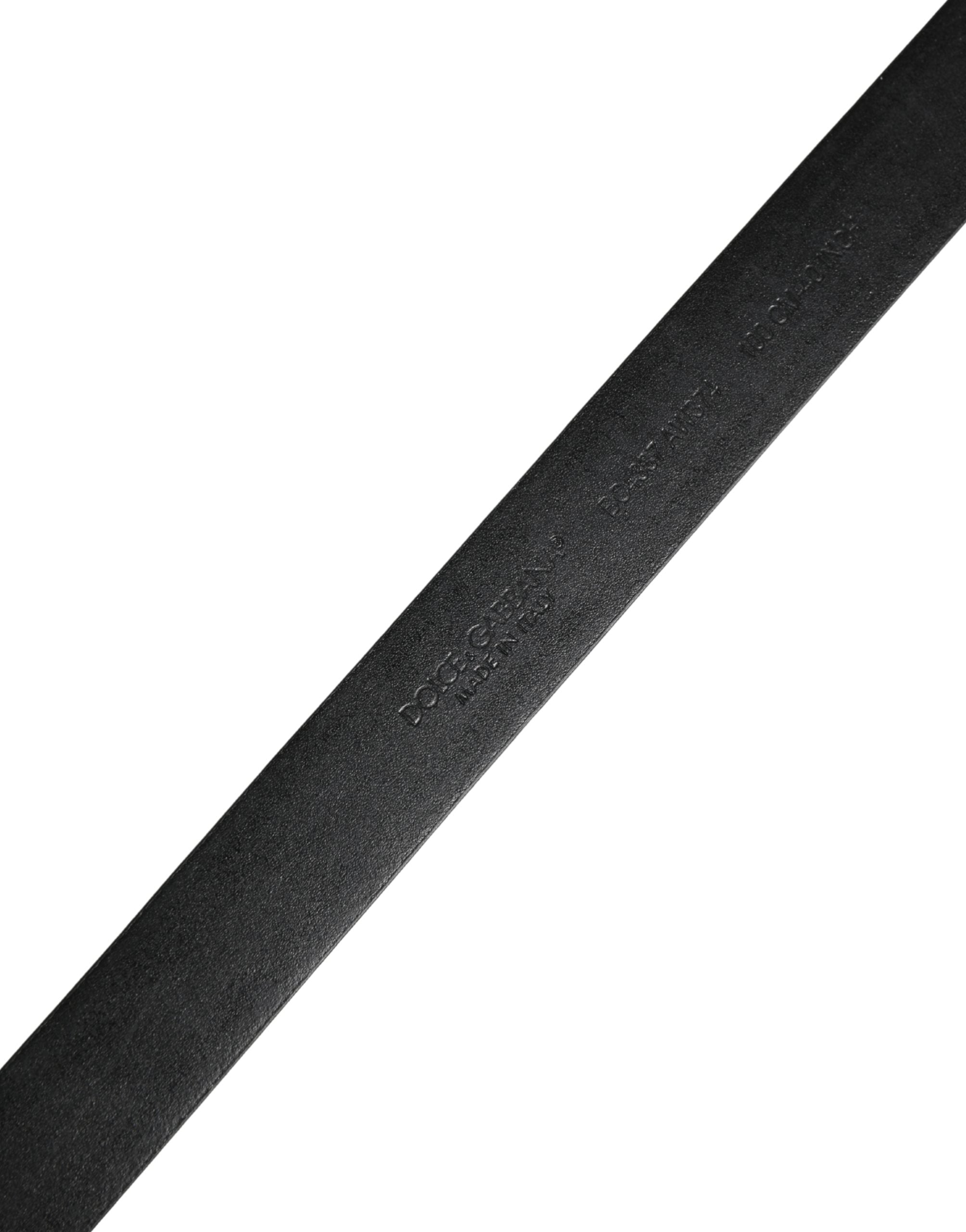 حزام رجالي كلاسيكي من الجلد الأسود من دولتشي آند غابانا بإبزيم معدني