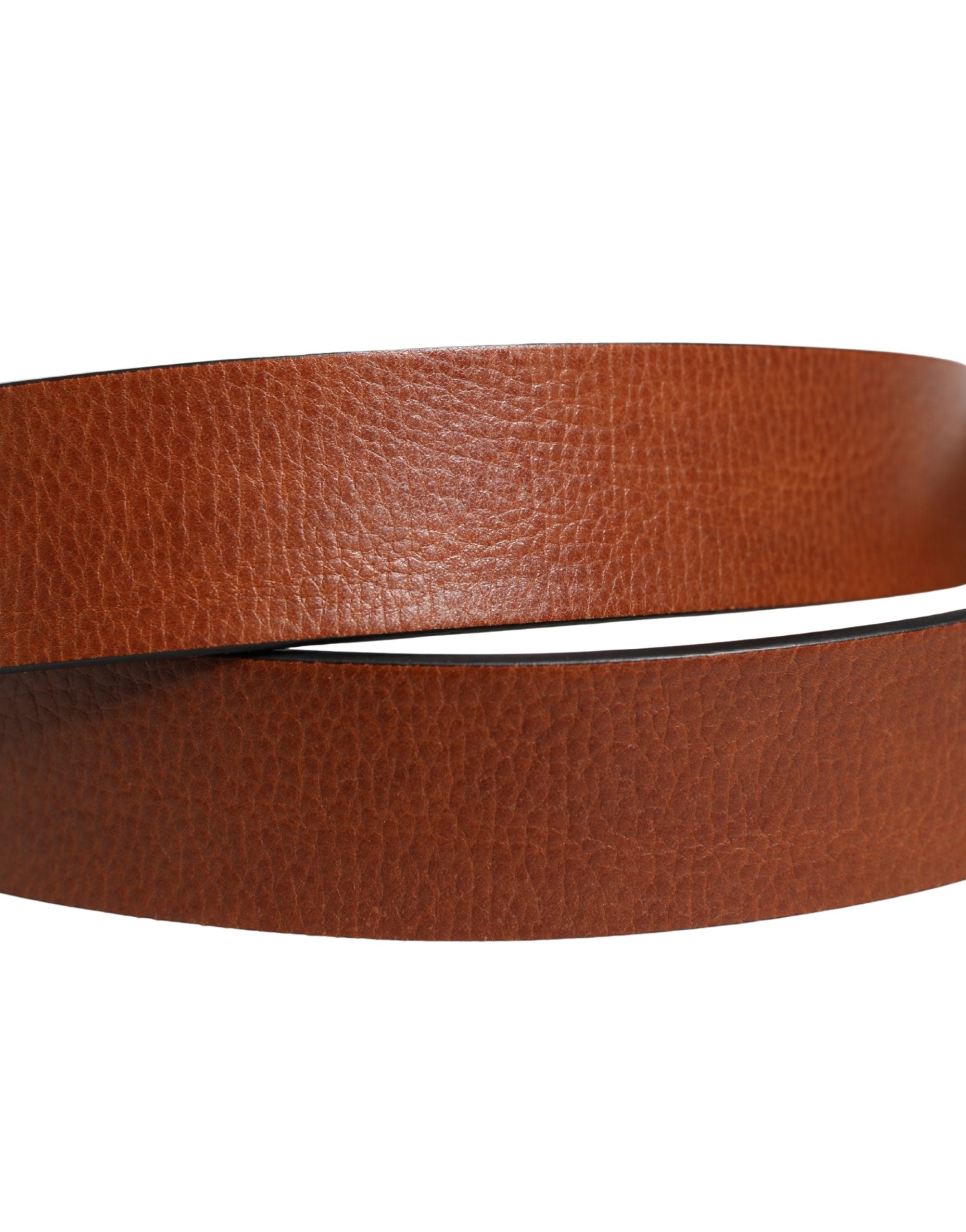 Dolce & Gabbana Men Brown Leather Classic Metal Buckle Belt - Luxe Marca