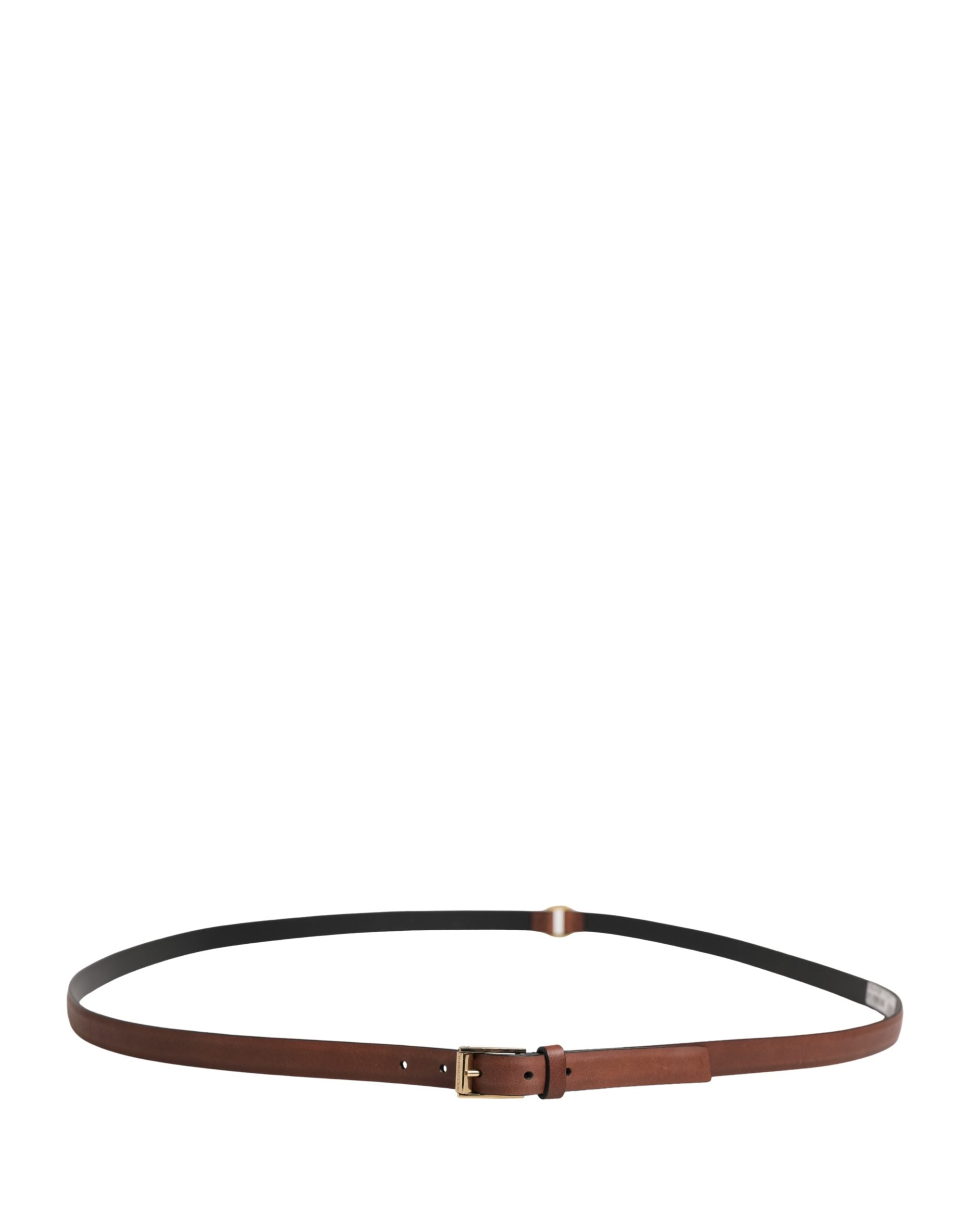 Dolce & Gabbana Men Brown Leather Classic Metal Buckle Belt - Luxe Marca