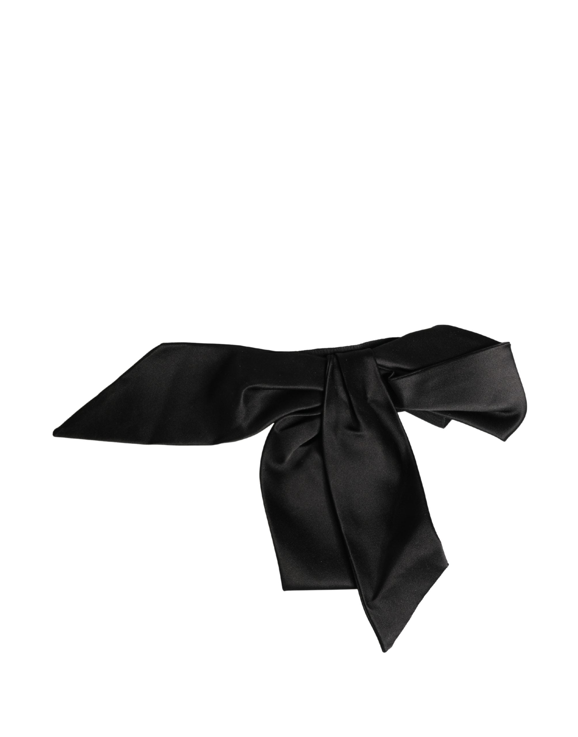 Dolce & Gabbana Black Silk Satin Sash Wide Waist Women Belt - Luxe Marca